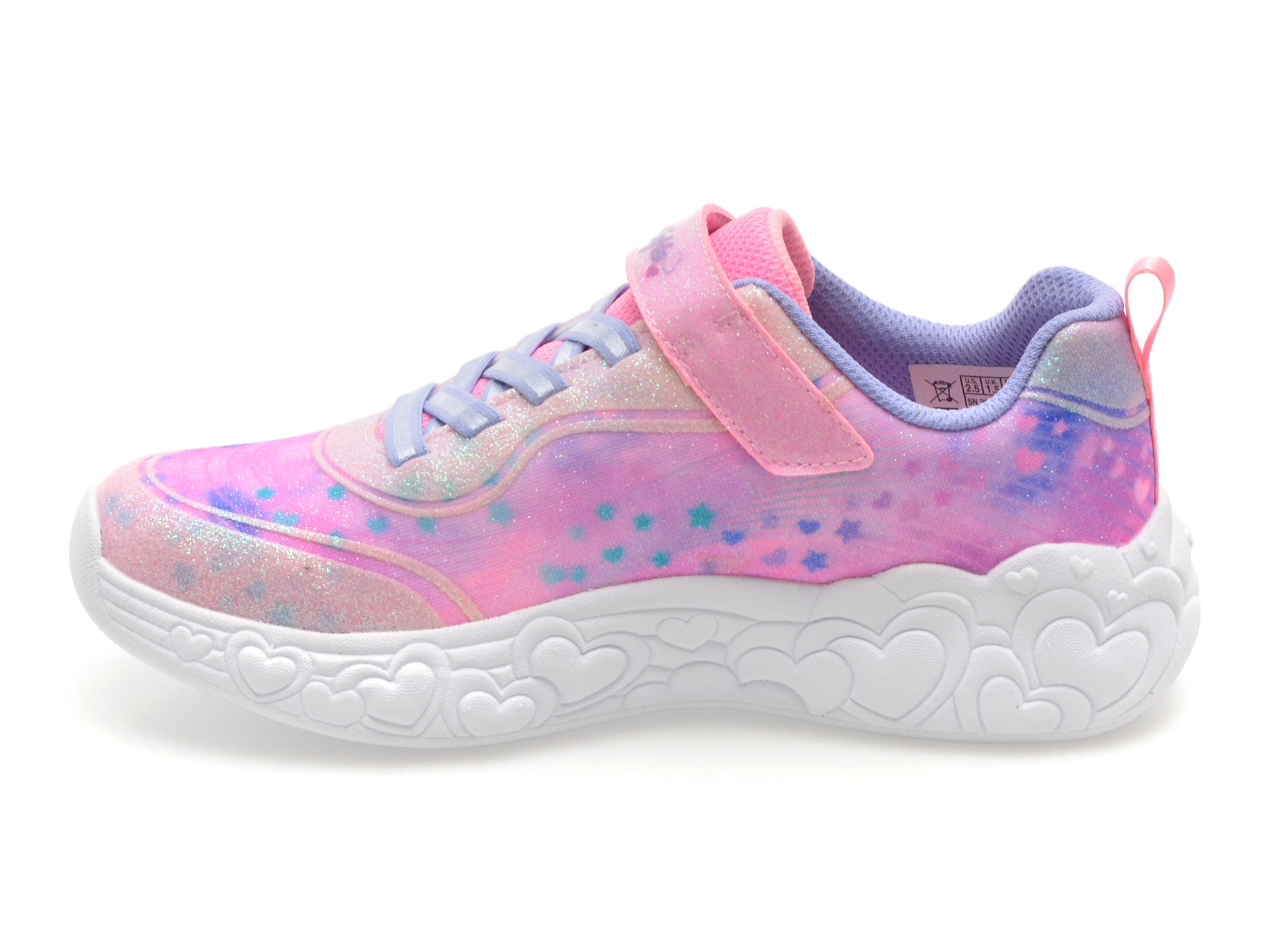 Pantofi sport SKECHERS roz, ETERNAL HEART LIGHTS, din material textil