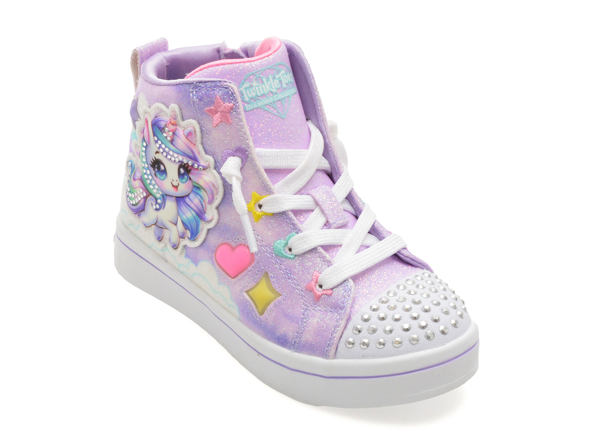 Ghete SKECHERS mov, TWI-LITES 2.0, din piele ecologica