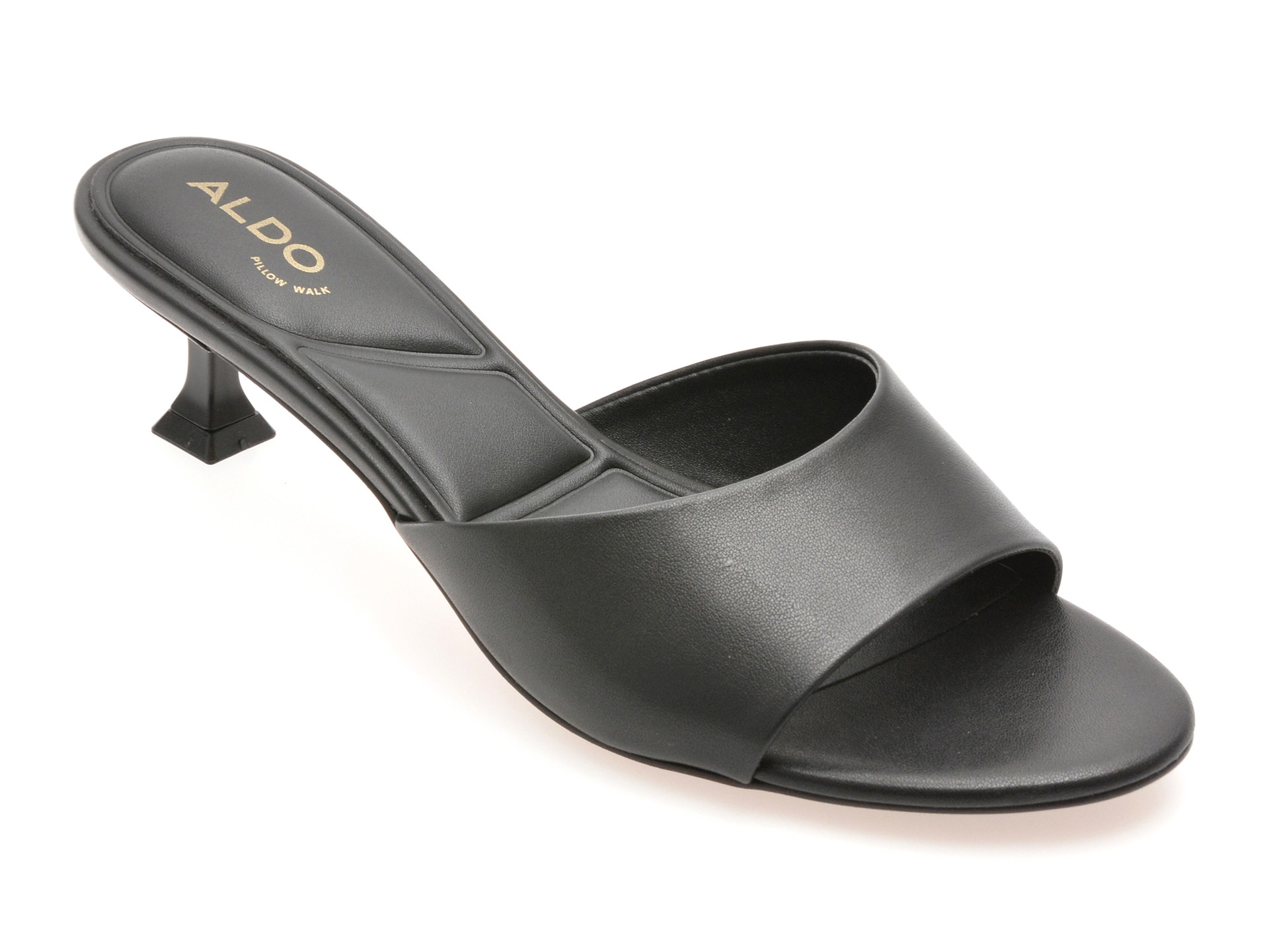 Papuci ALDO negri, DELPHINIA 001, din piele ecologica