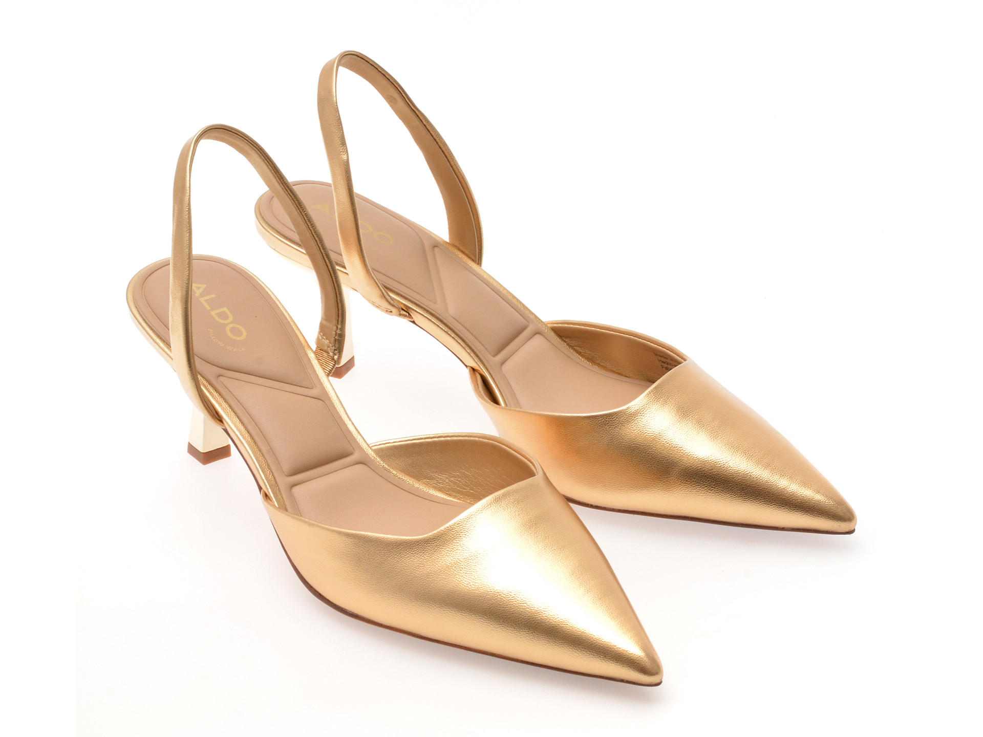Pantofi eleganti ALDO aurii, GAVEDESSI 715, din piele ecologica