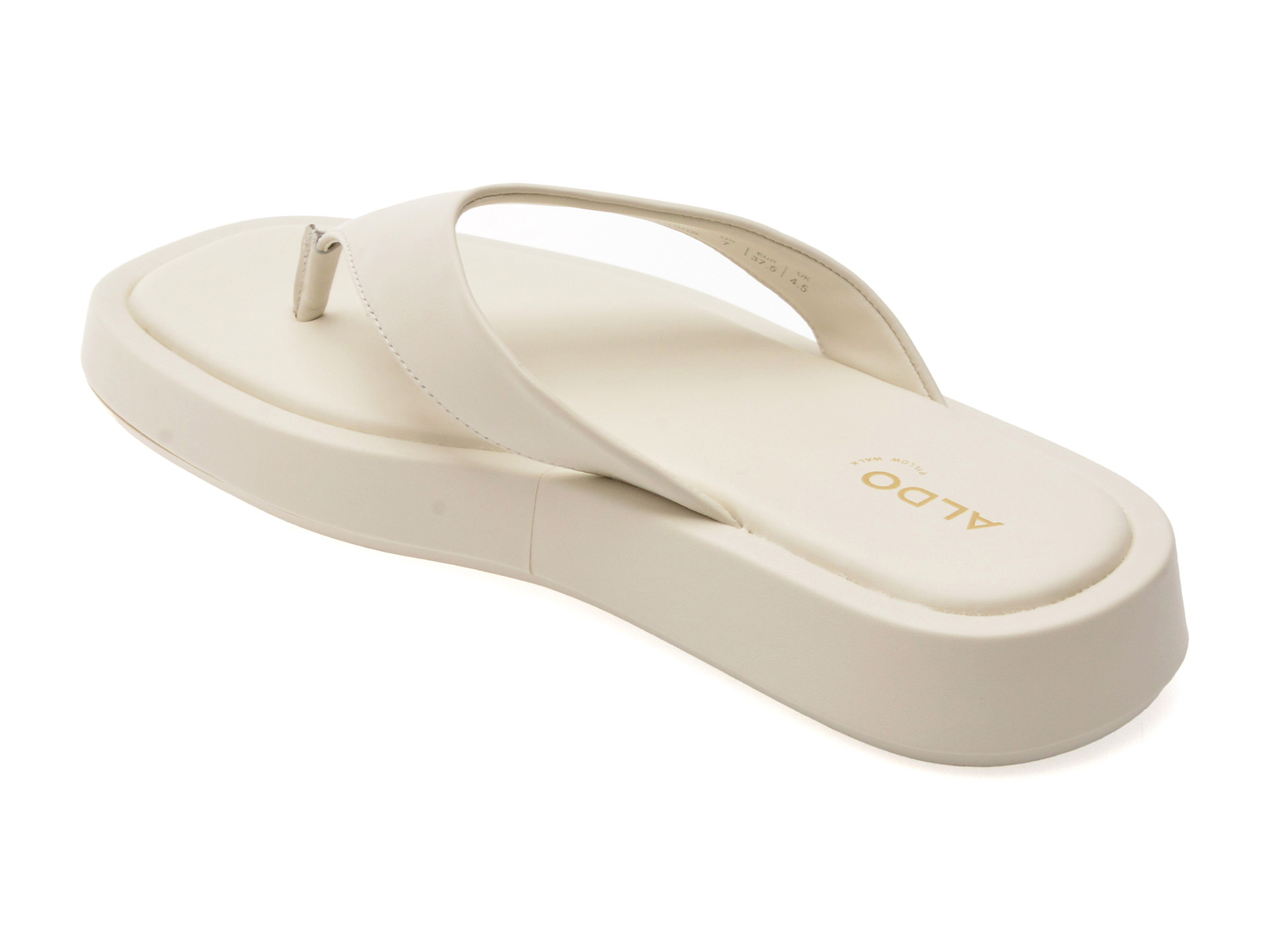 Papuci ALDO albi, GRETTLE 121, din piele naturala