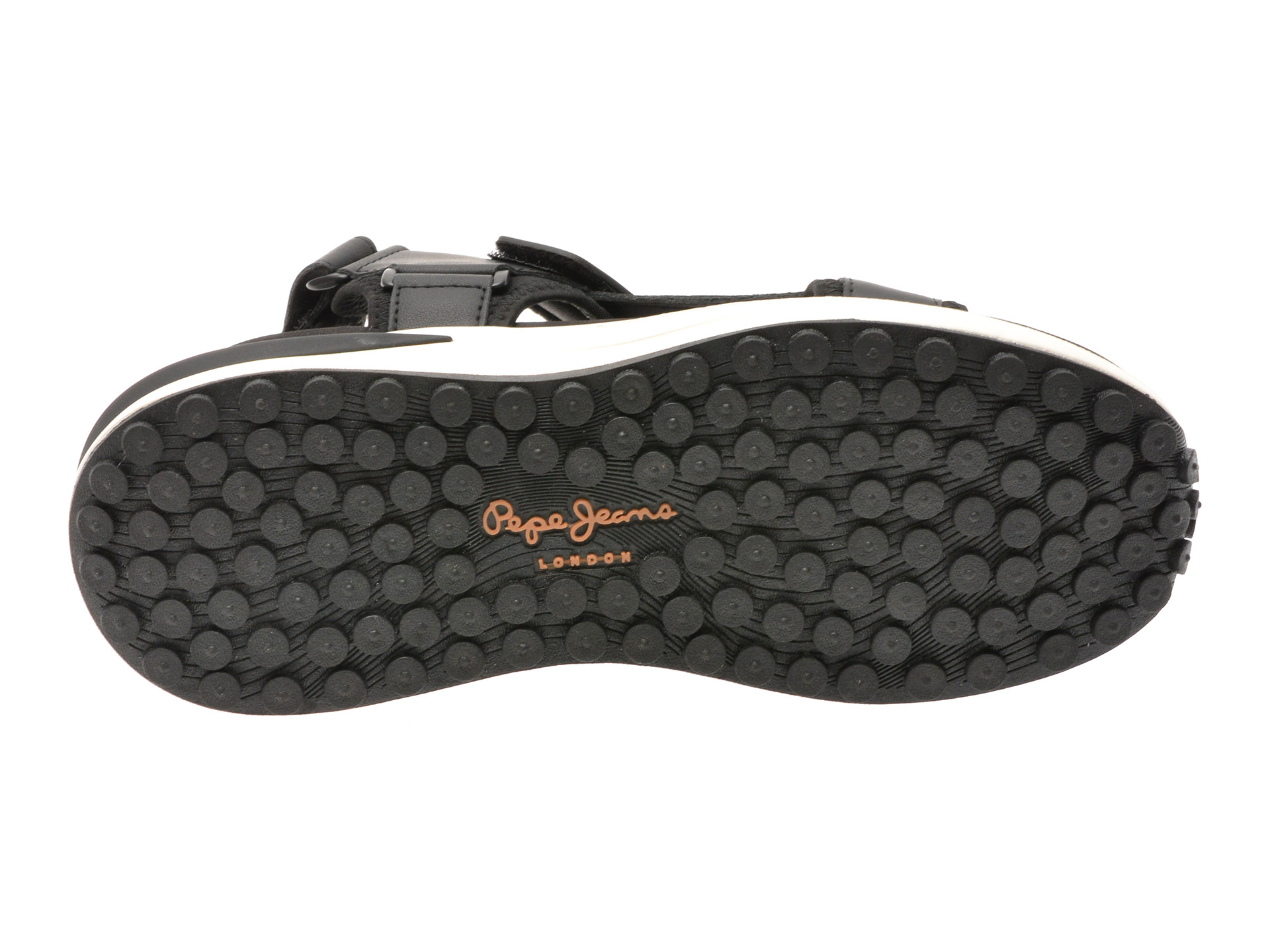 Sandale PEPE JEANS negre, WINSLOVE ACTION, din piele naturala