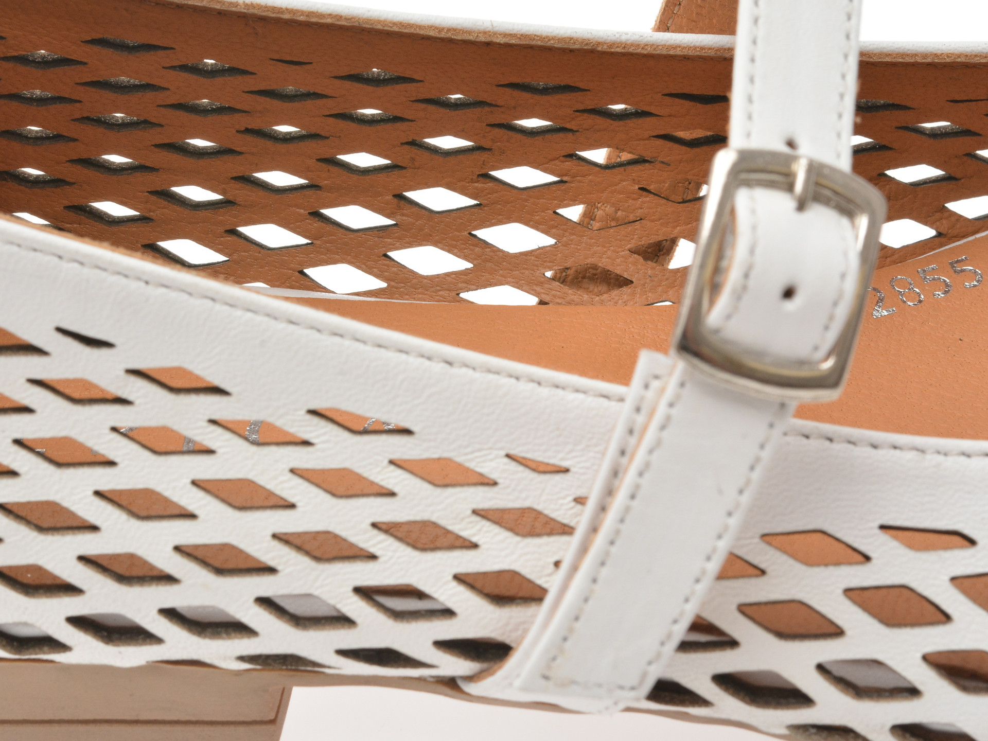 Balerini EPICA albi, 3512455, din piele naturala