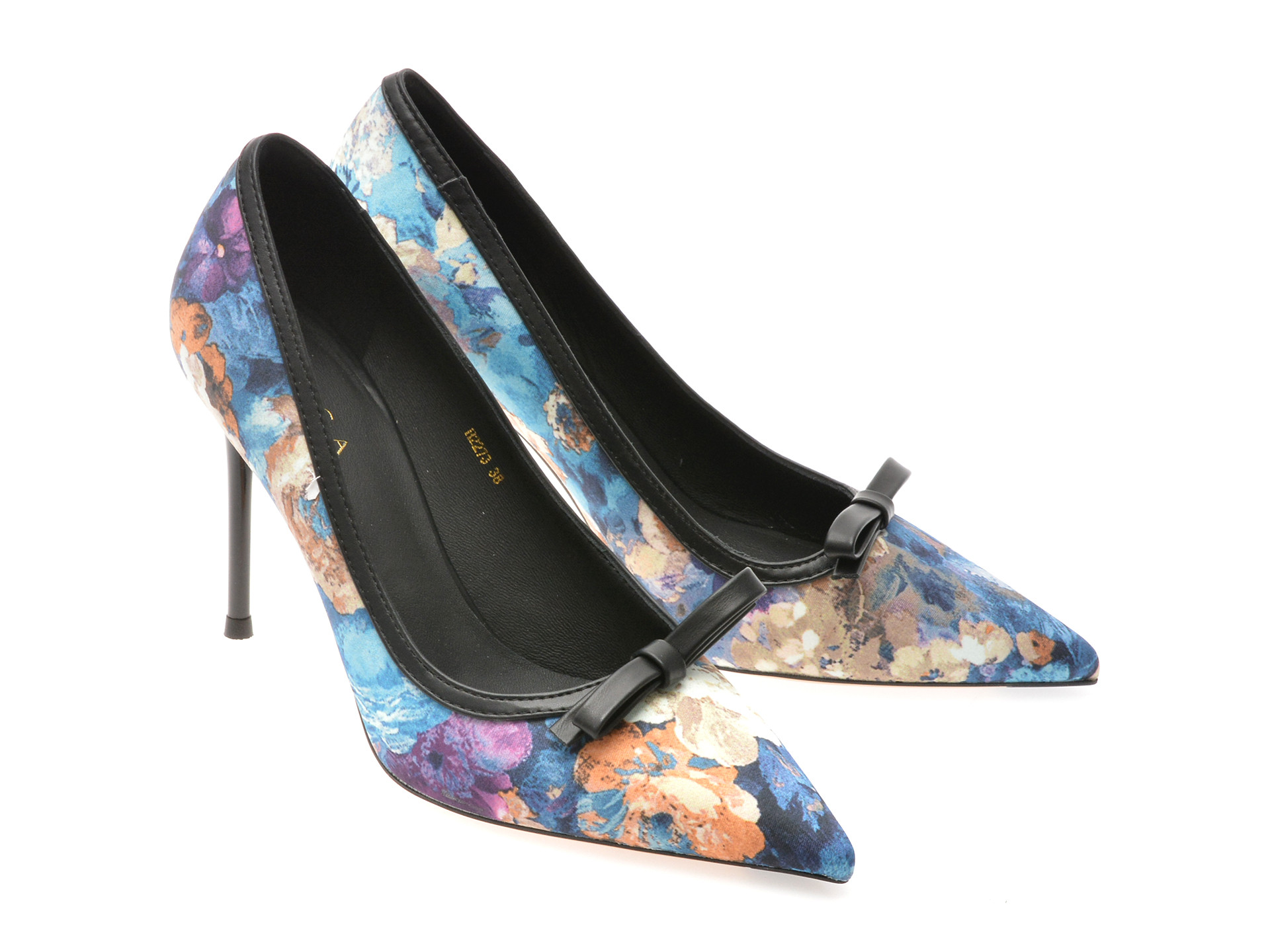 Pantofi eleganti EPICA negri, A2273, din material textil