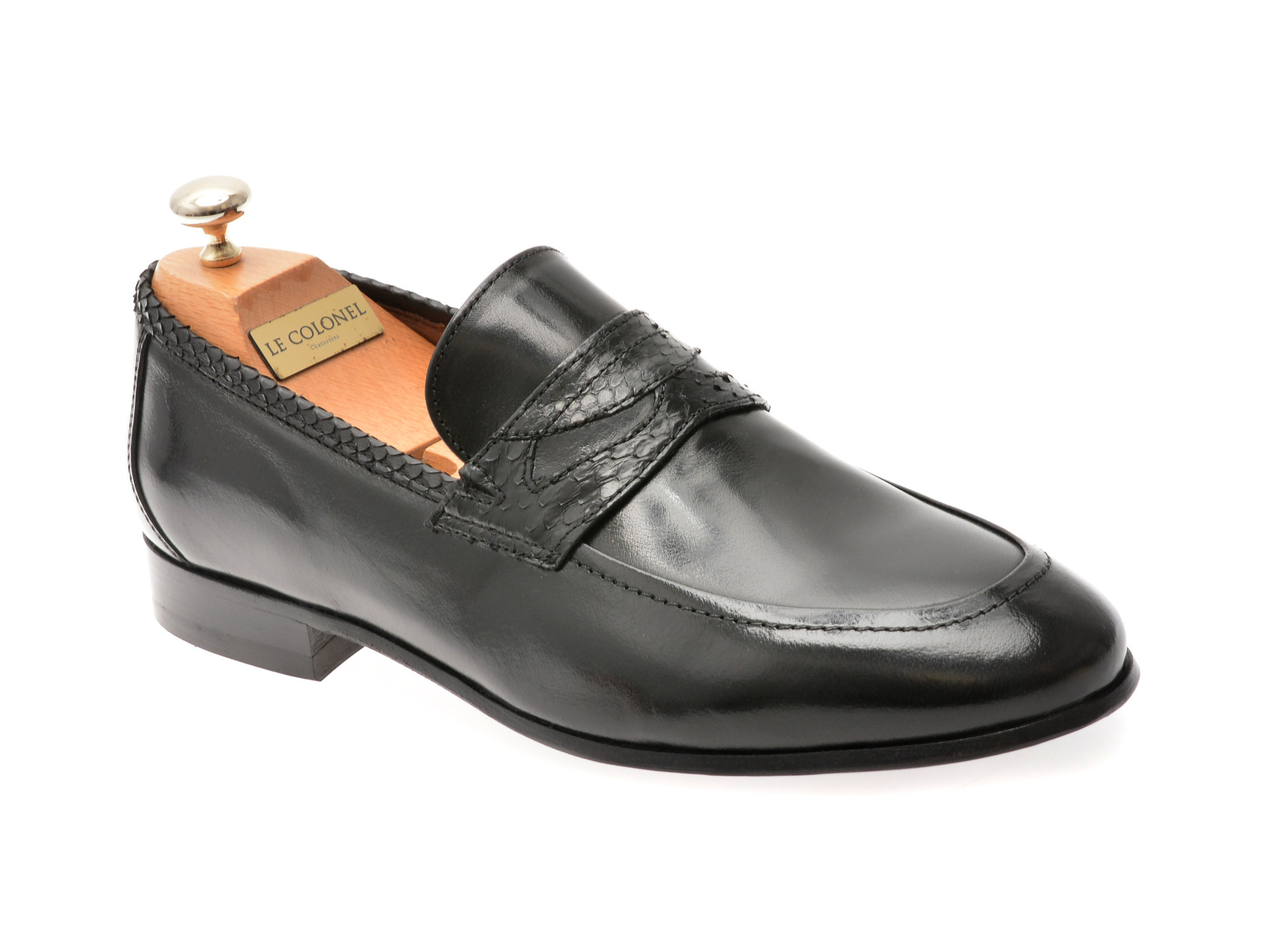 Mocasini eleganti LE COLONEL negri, 65926, din piele naturala