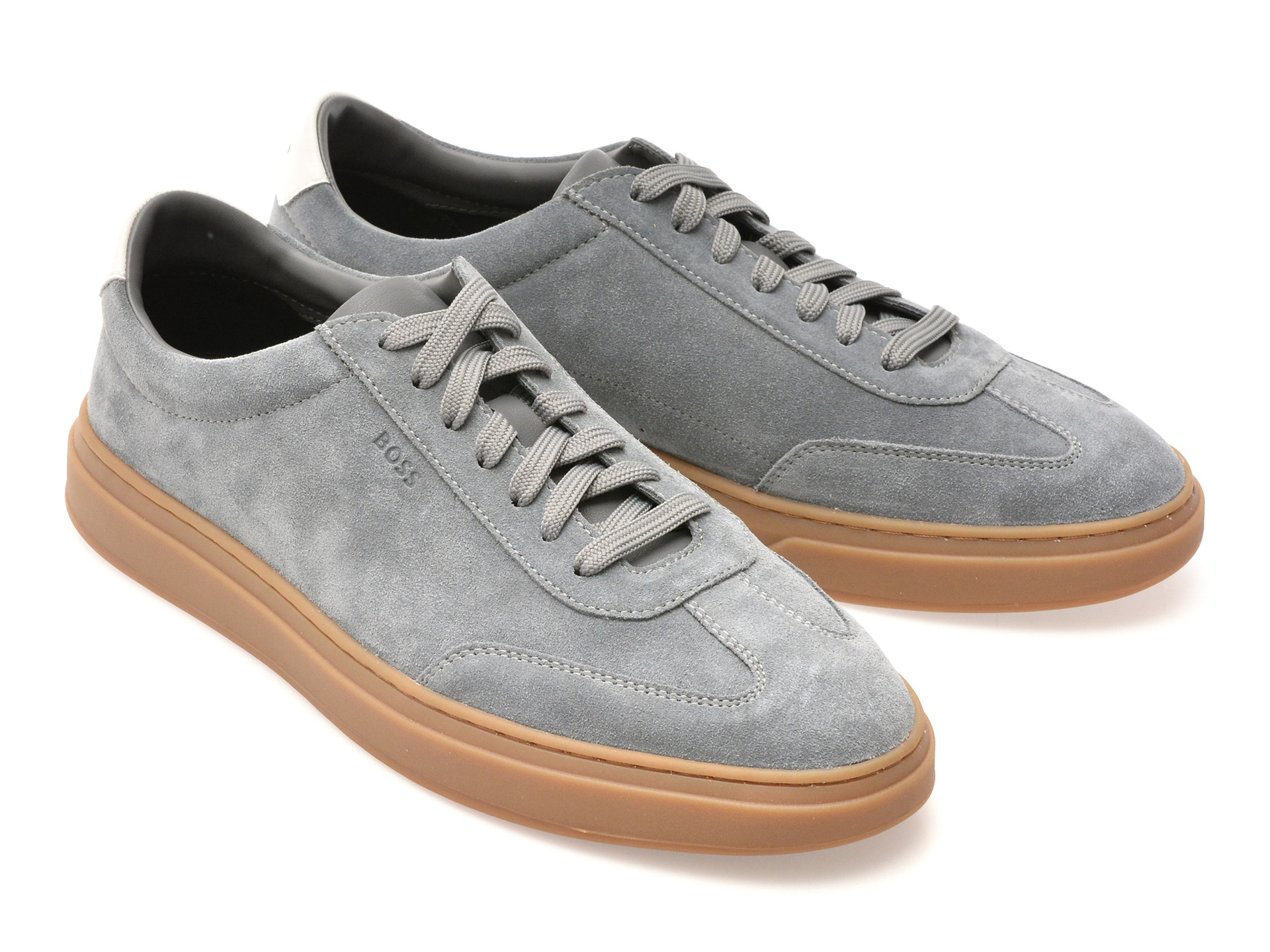 Pantofi sport BOSS gri, 8715, din piele intoarsa