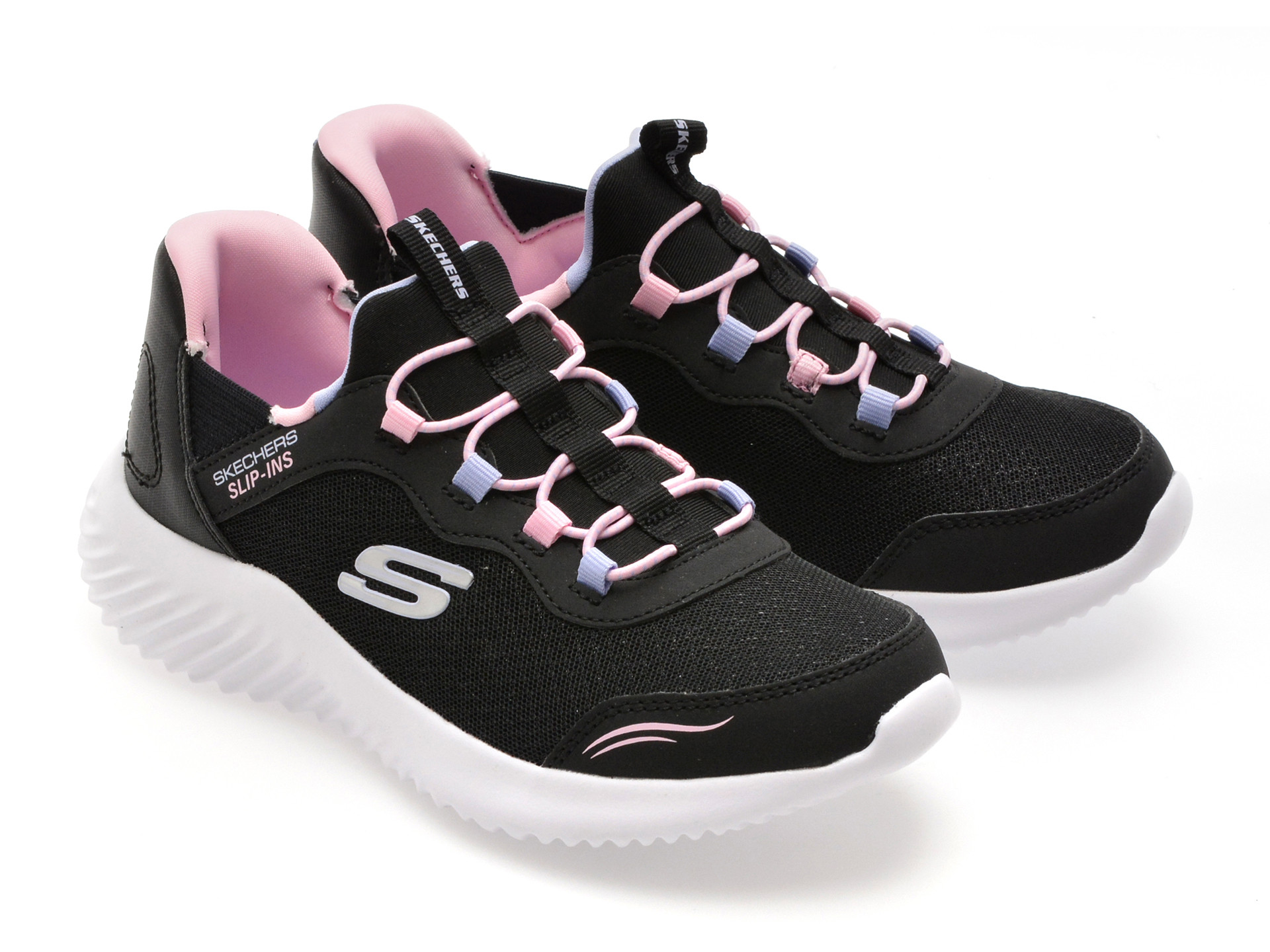 Pantofi sport SKECHERS negri, BOUNDER, din material textil