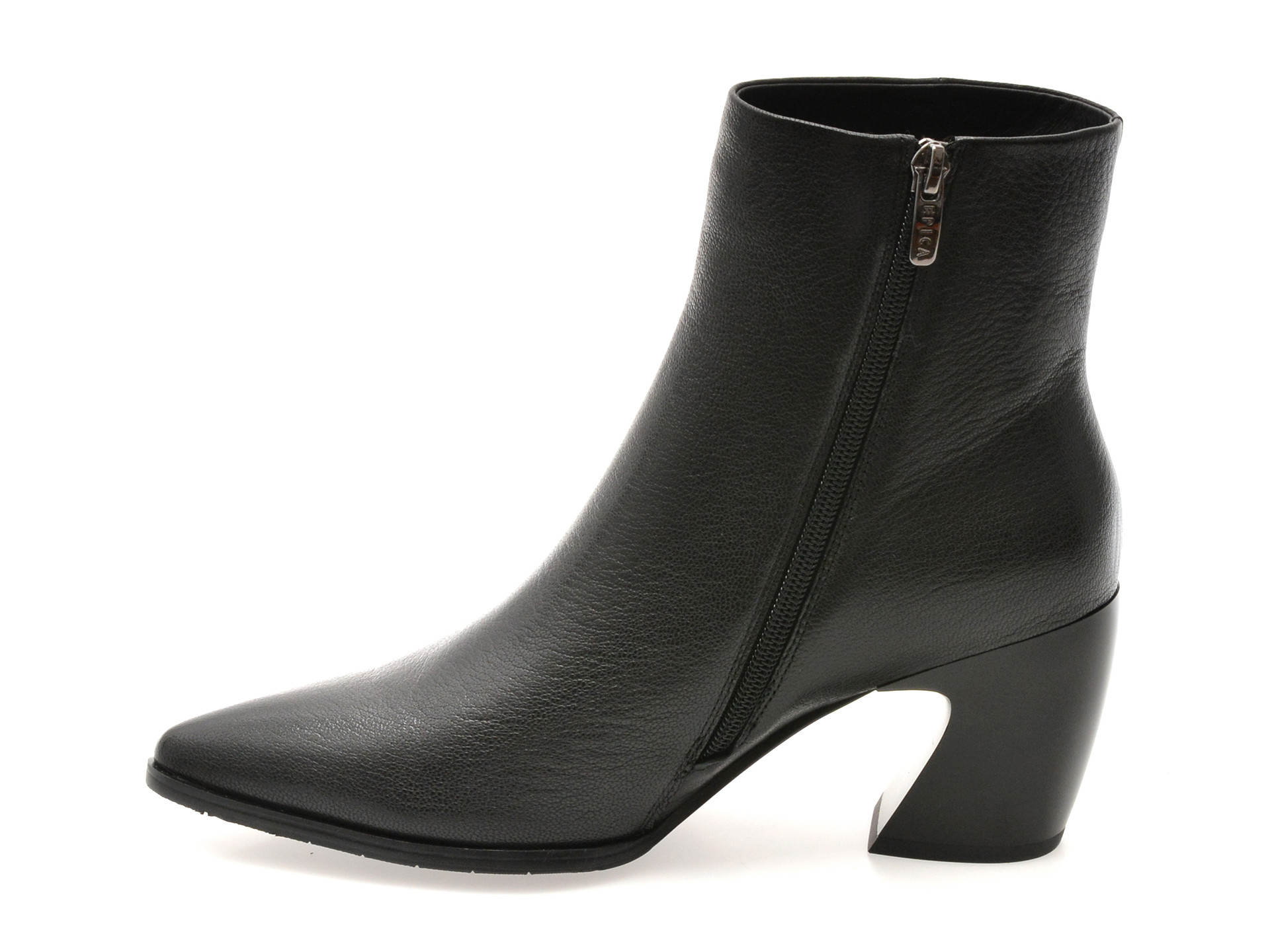 Botine elegante EPICA negre, B233, din piele naturala