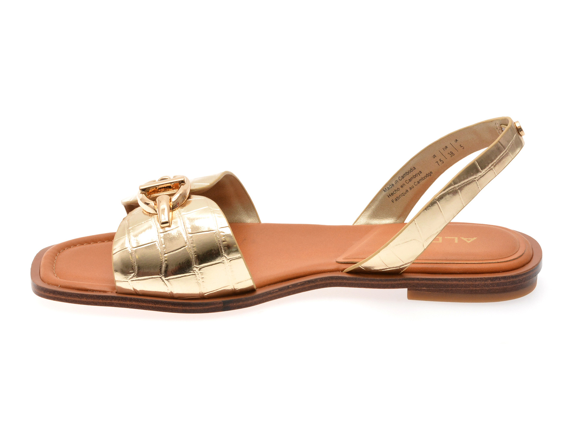 Sandale ALDO aurii, GOASSI 712, din piele ecologica