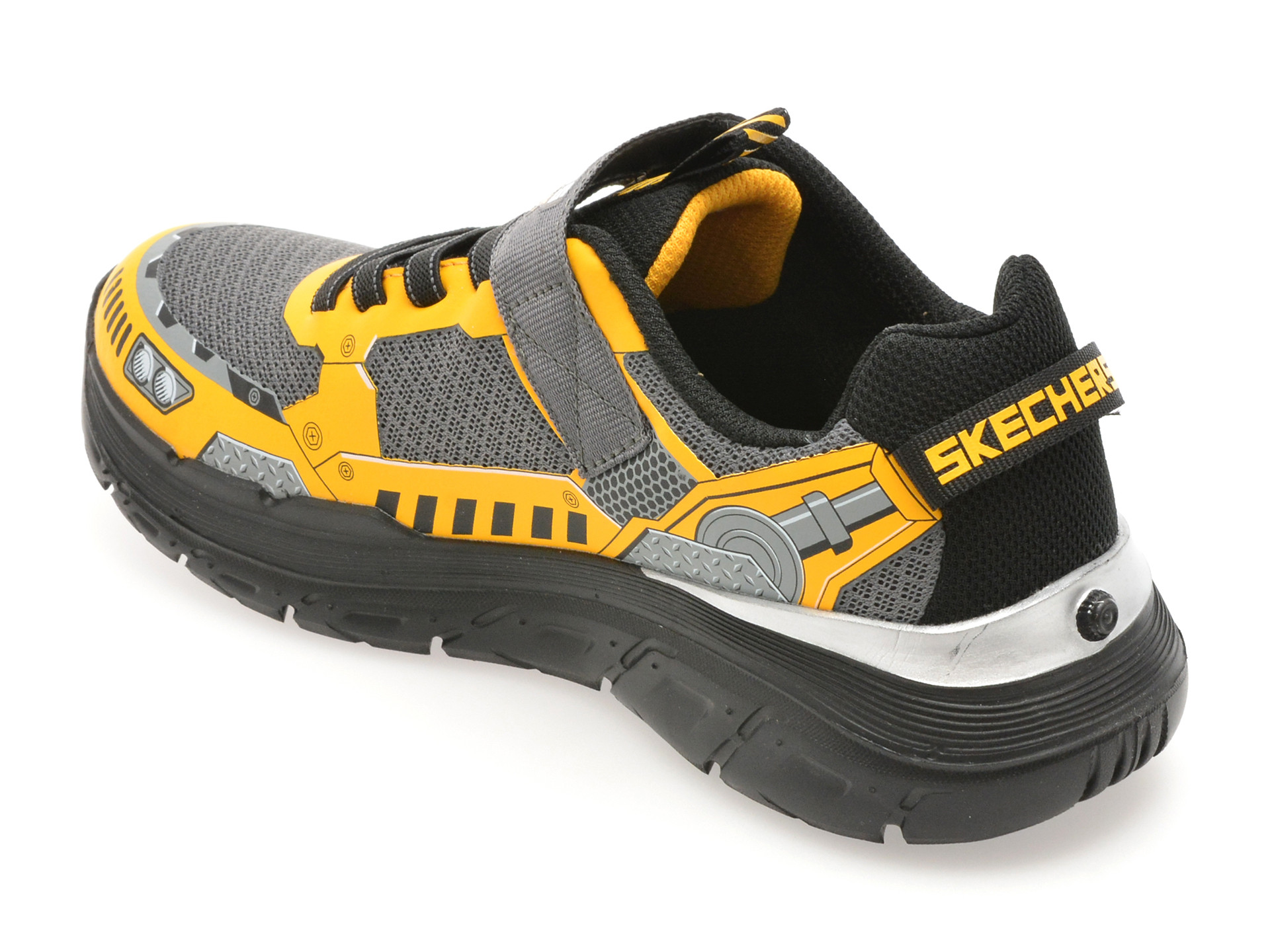 Pantofi sport SKECHERS galbeni, SKECH TRACKS, din material textil