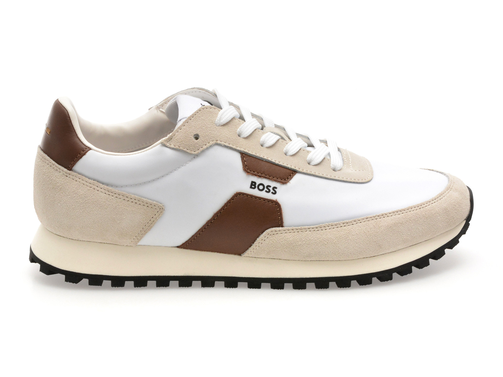 Pantofi sport BOSS albi, 8723, din material textil