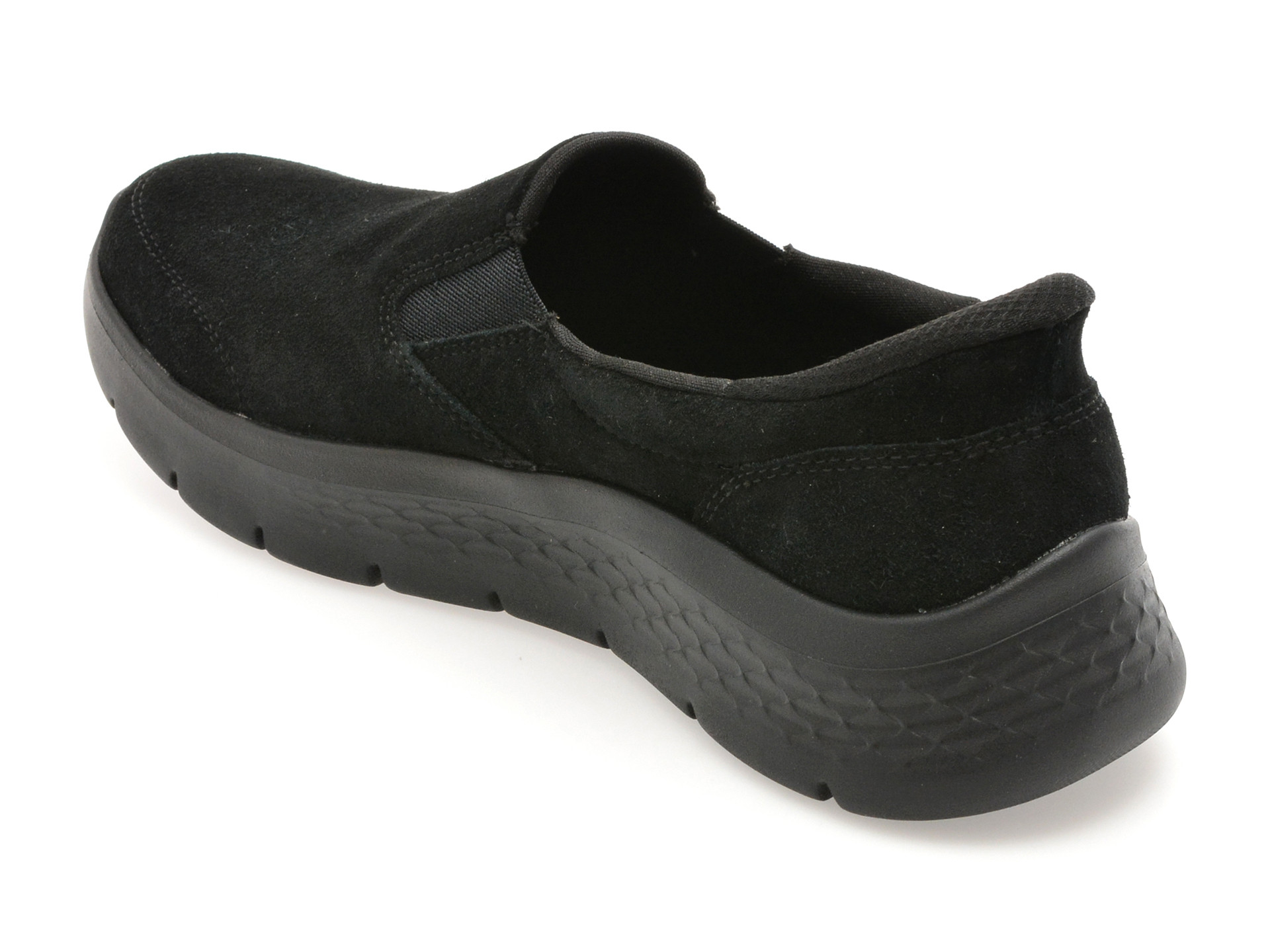Pantofi sport SKECHERS negri, GO WALK FLEX, din piele intoarsa