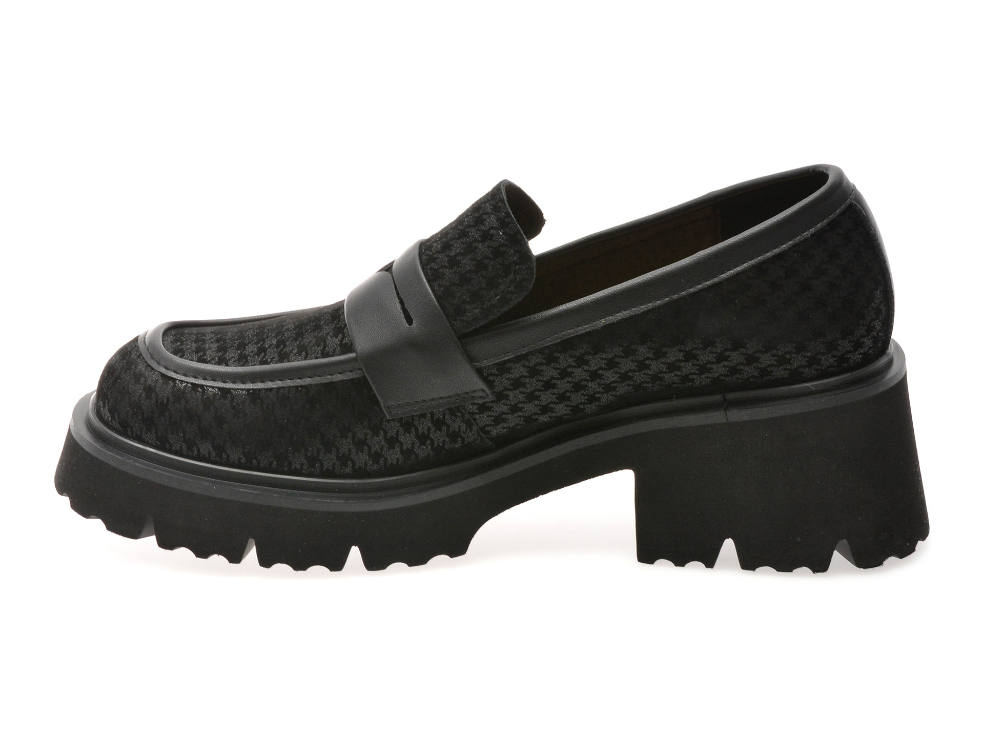 Mocasini EPICA negri, 1058D32, din piele intoarsa