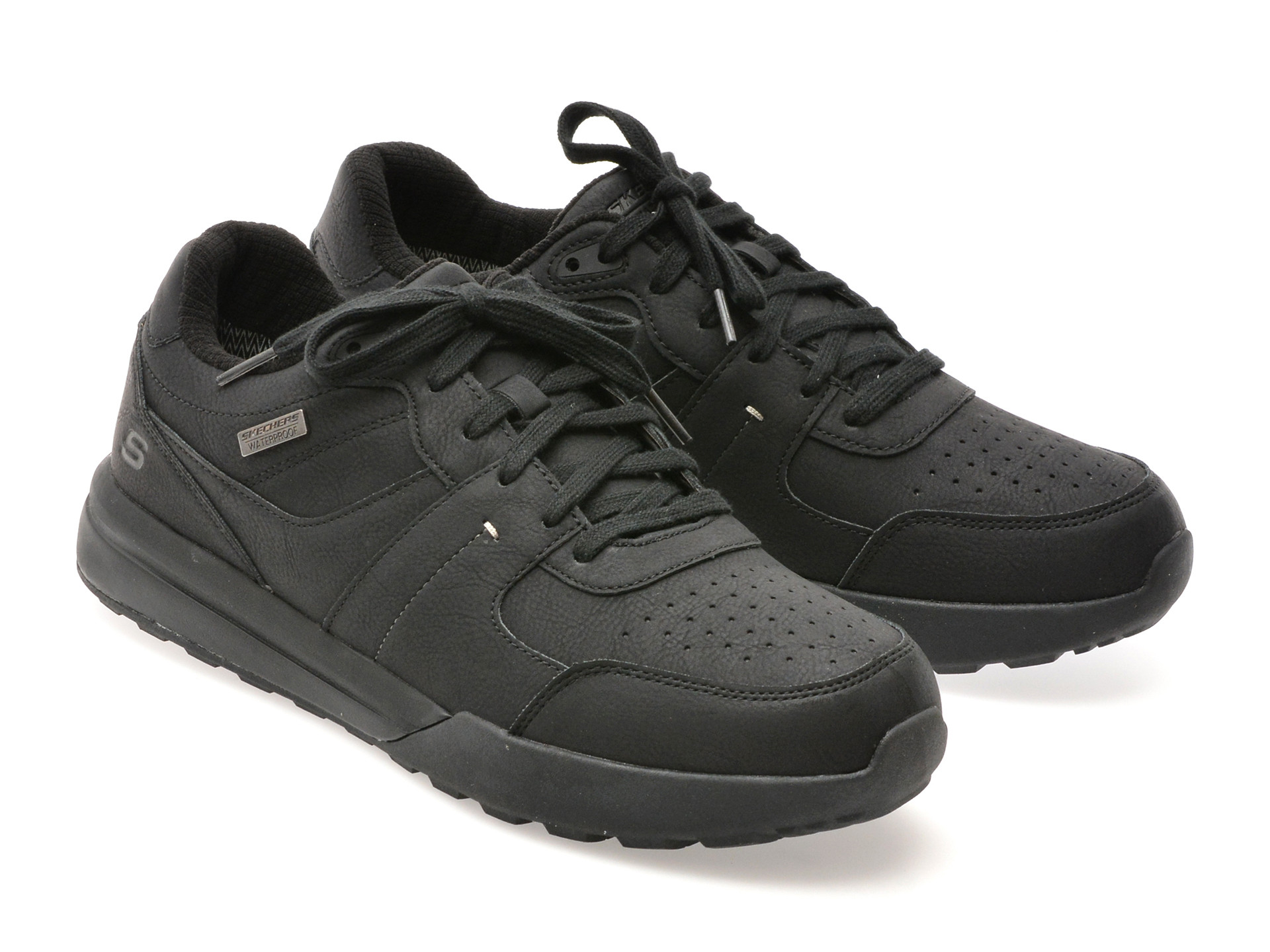 Pantofi sport SKECHERS negri, NETSON, din piele ecologica