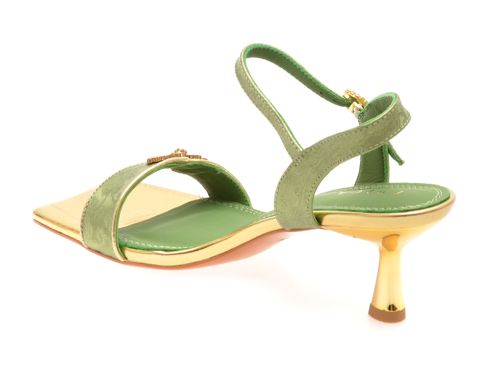 Sandale elegante EPICA verzi, H210, din piele naturala