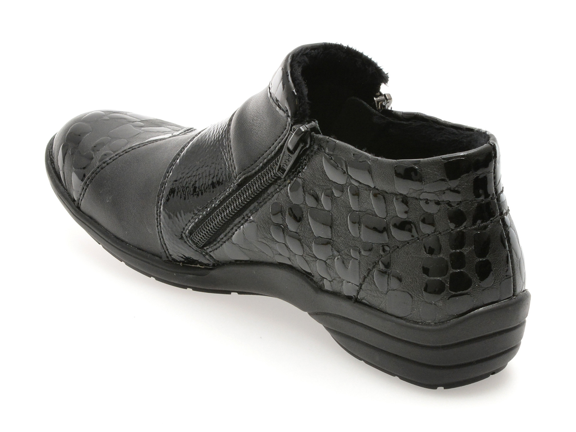 Ghete REMONTE negre, R7674, din piele naturala