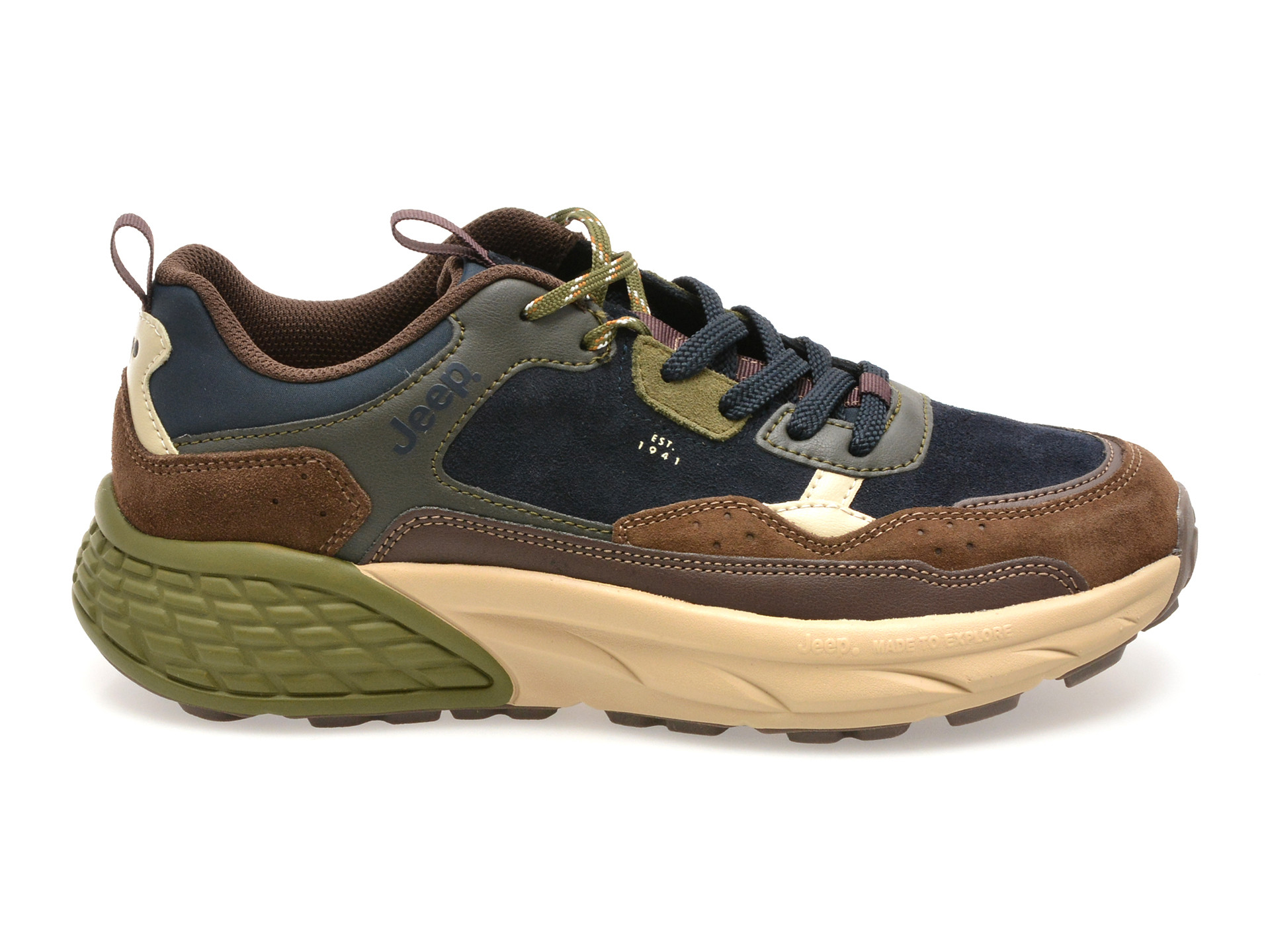 Pantofi sport JEEP bleumarin, M52070A, din piele naturala