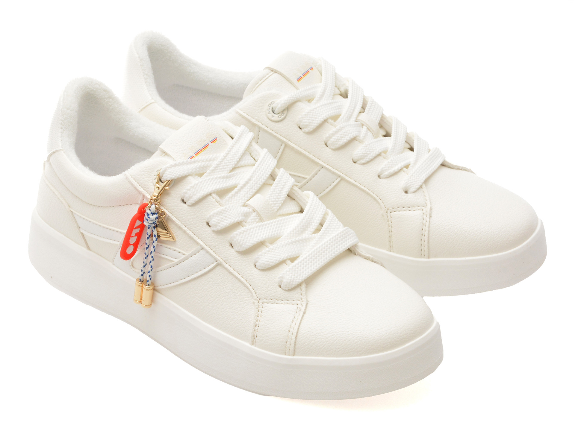 Pantofi sport ALDO albi, MTL72 SNEAKER, din piele ecologica