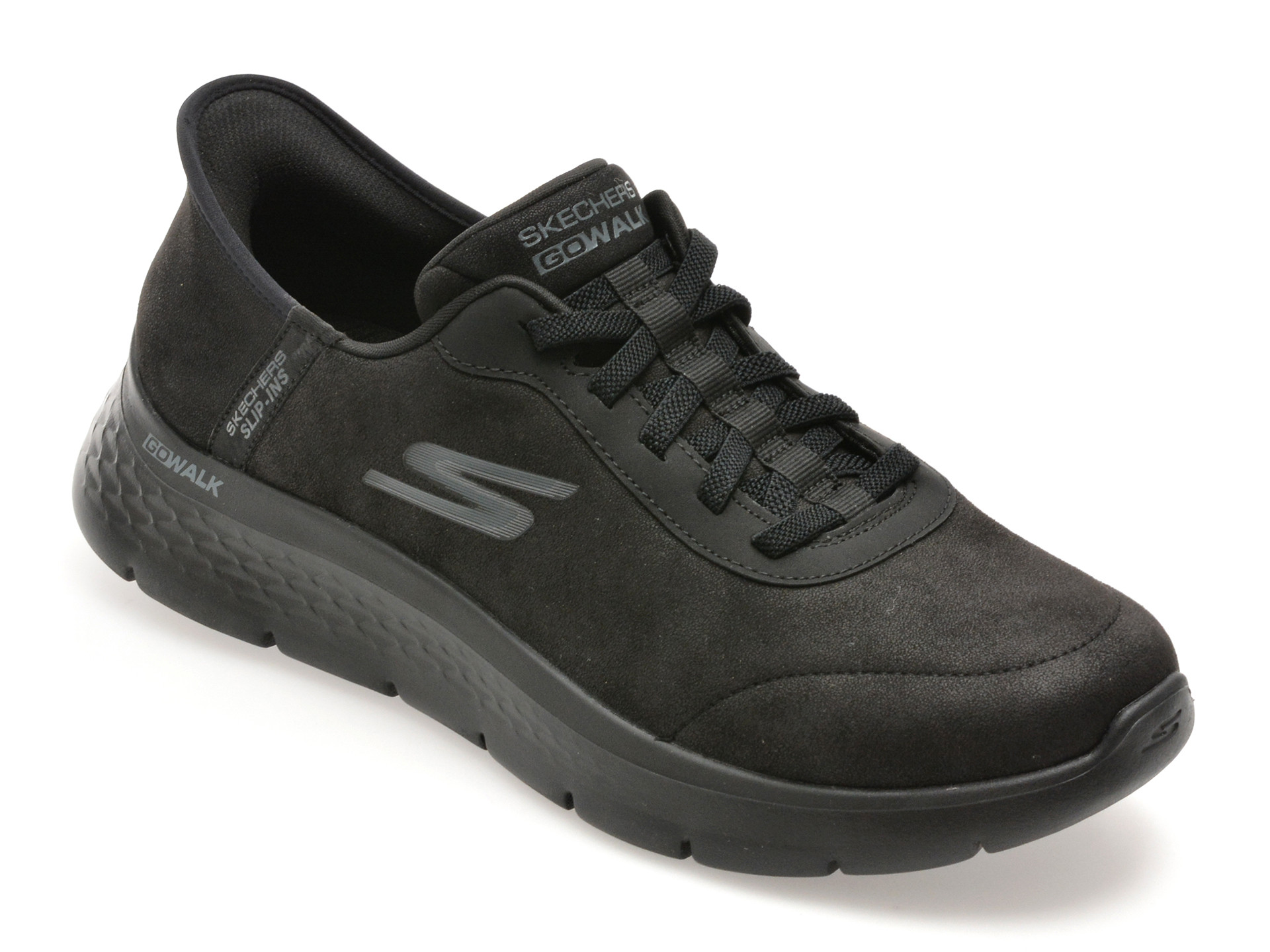 Pantofi sport SKECHERS negri, GO WALK FLEX, din material textil