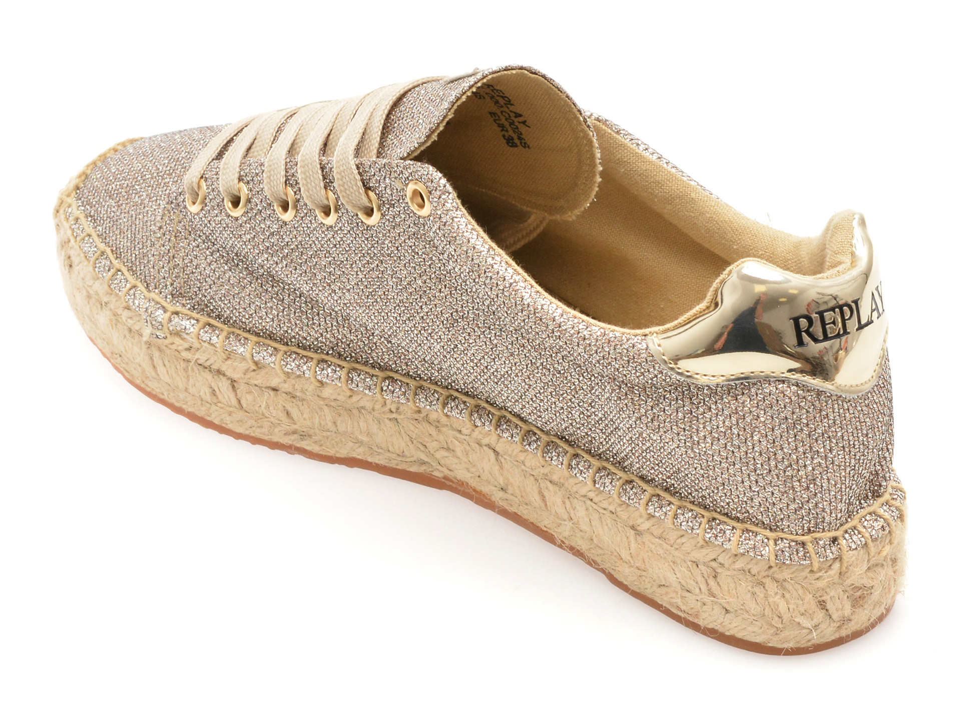Pantofi REPLAY aurii, WF2224S, din material textil