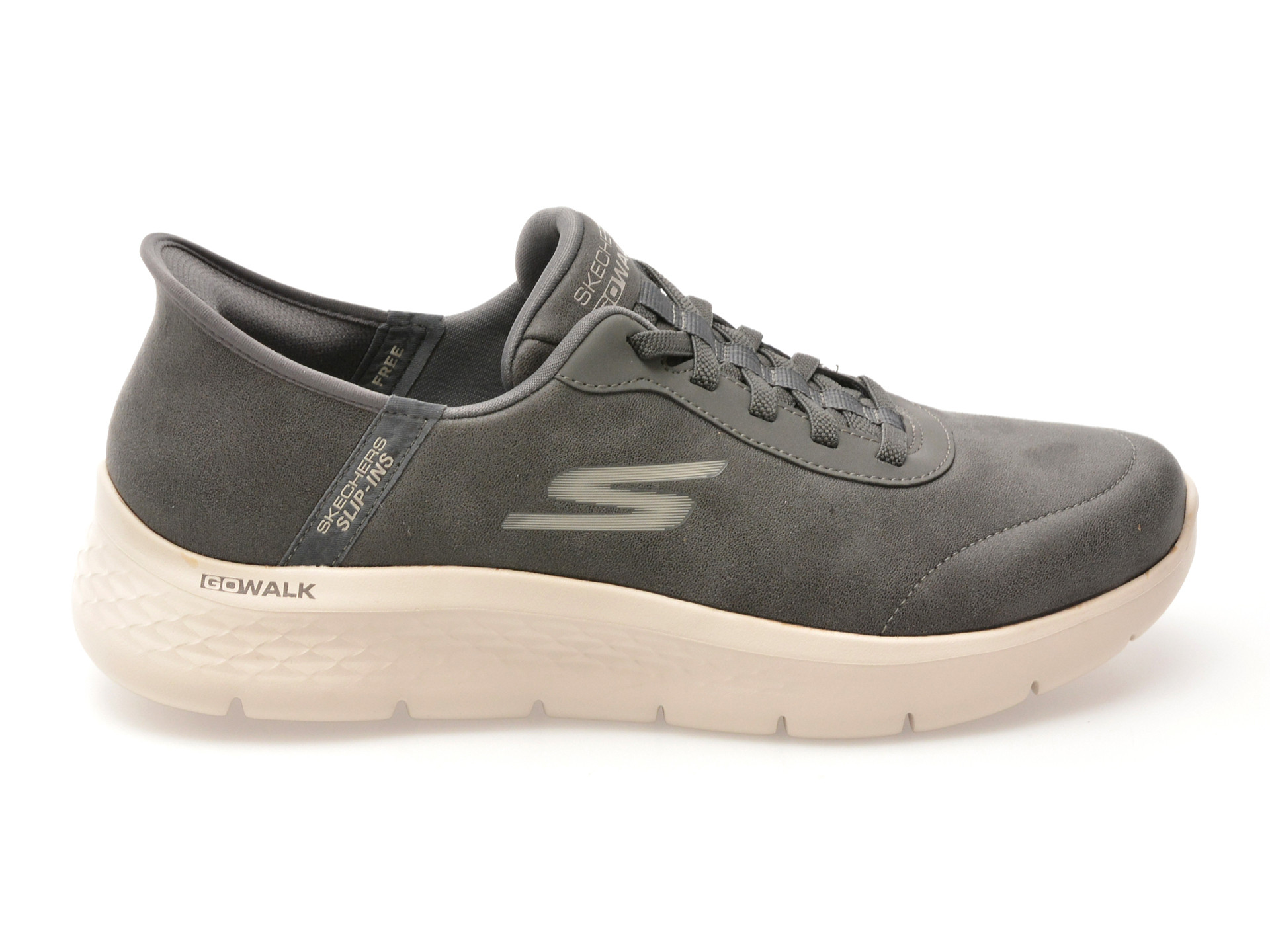 Pantofi sport SKECHERS gri, GO WALK FLEX, din material textil