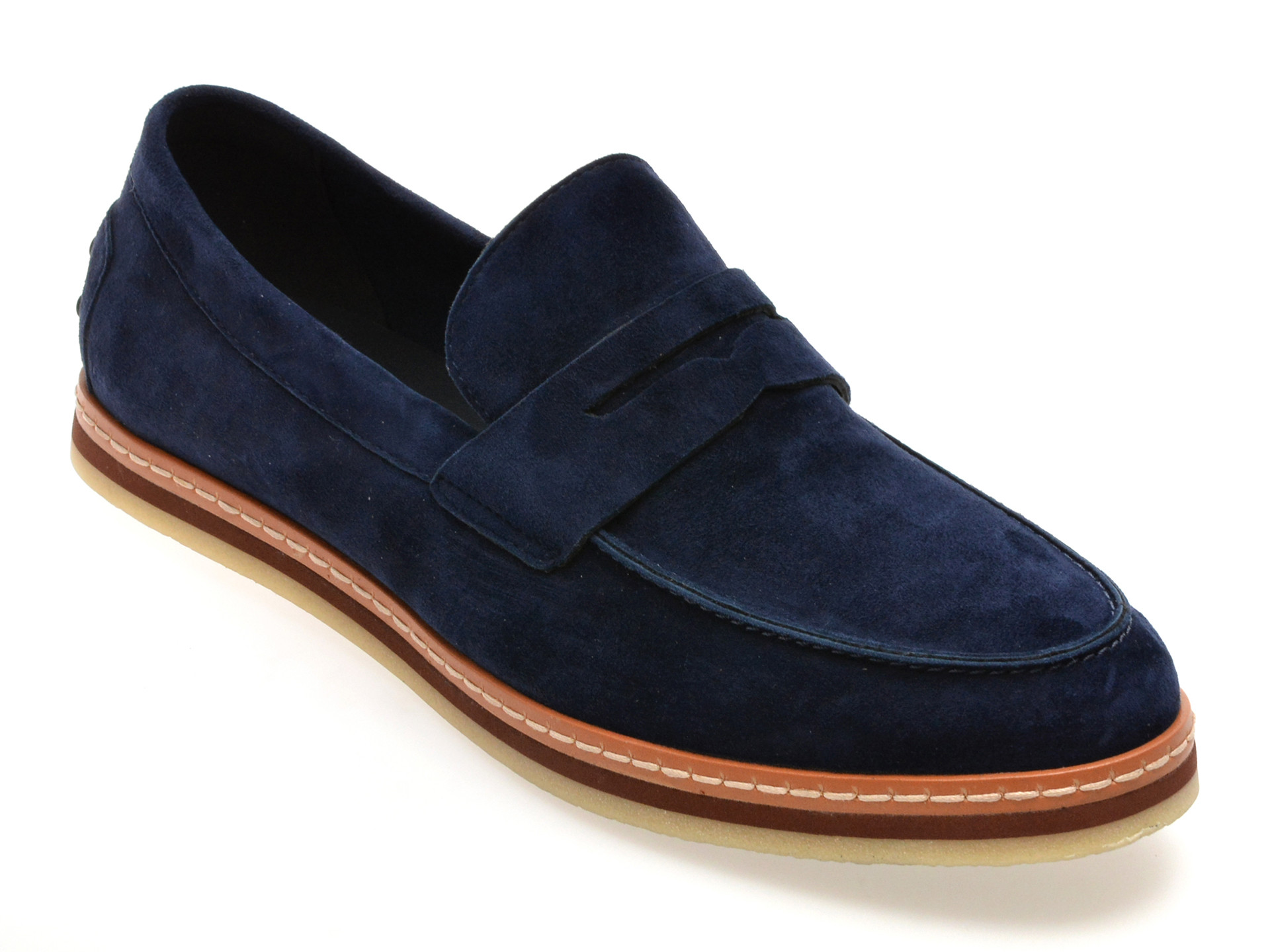 Mocasini eleganti EPICA bleumarin, QA820G, din piele intoarsa