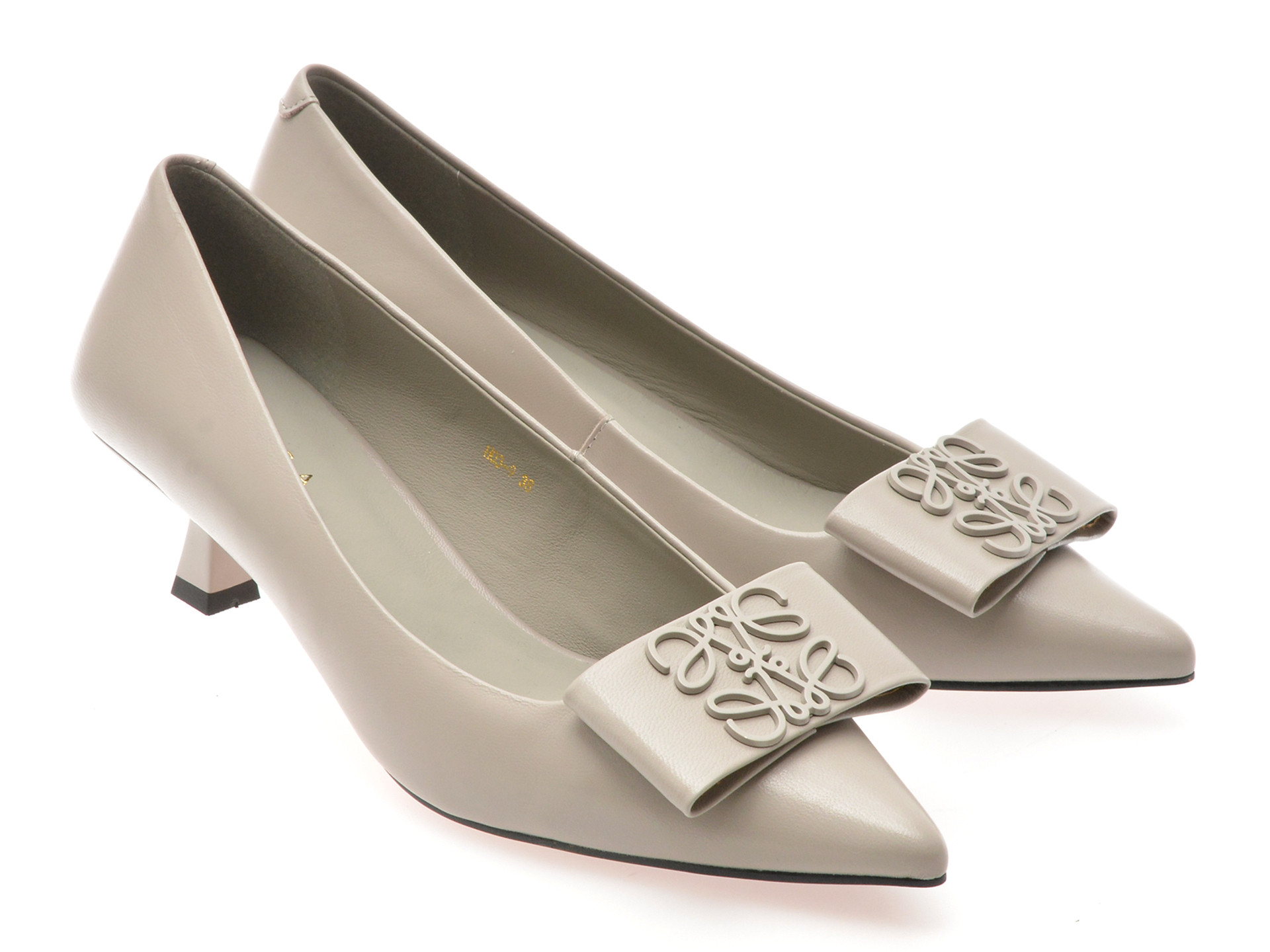 Pantofi eleganti EPICA gri, H03, din piele naturala