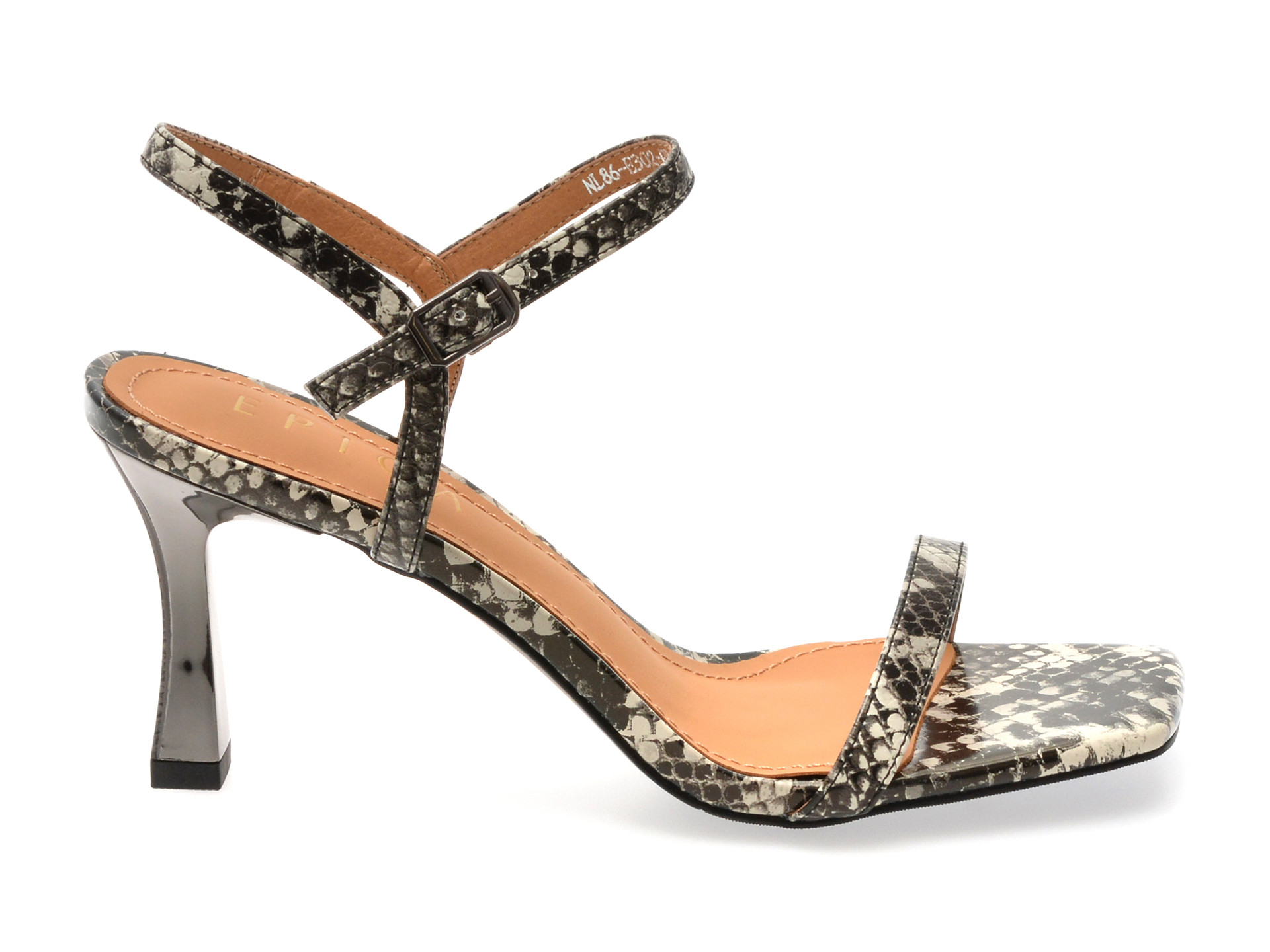 Sandale elegante EPICA gri, E302, din piele naturala