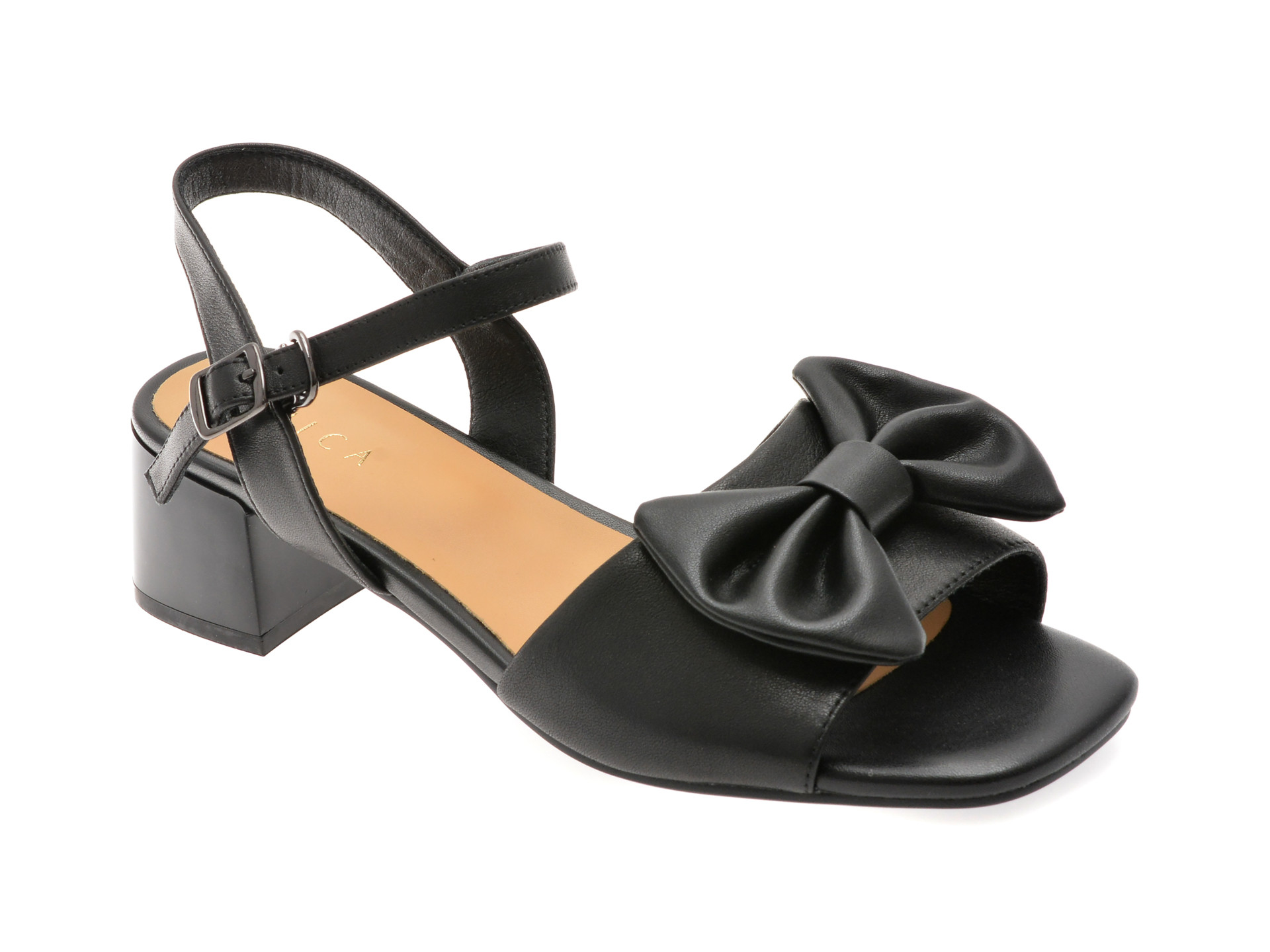 Sandale EPICA negre, 1295D29, din piele naturala