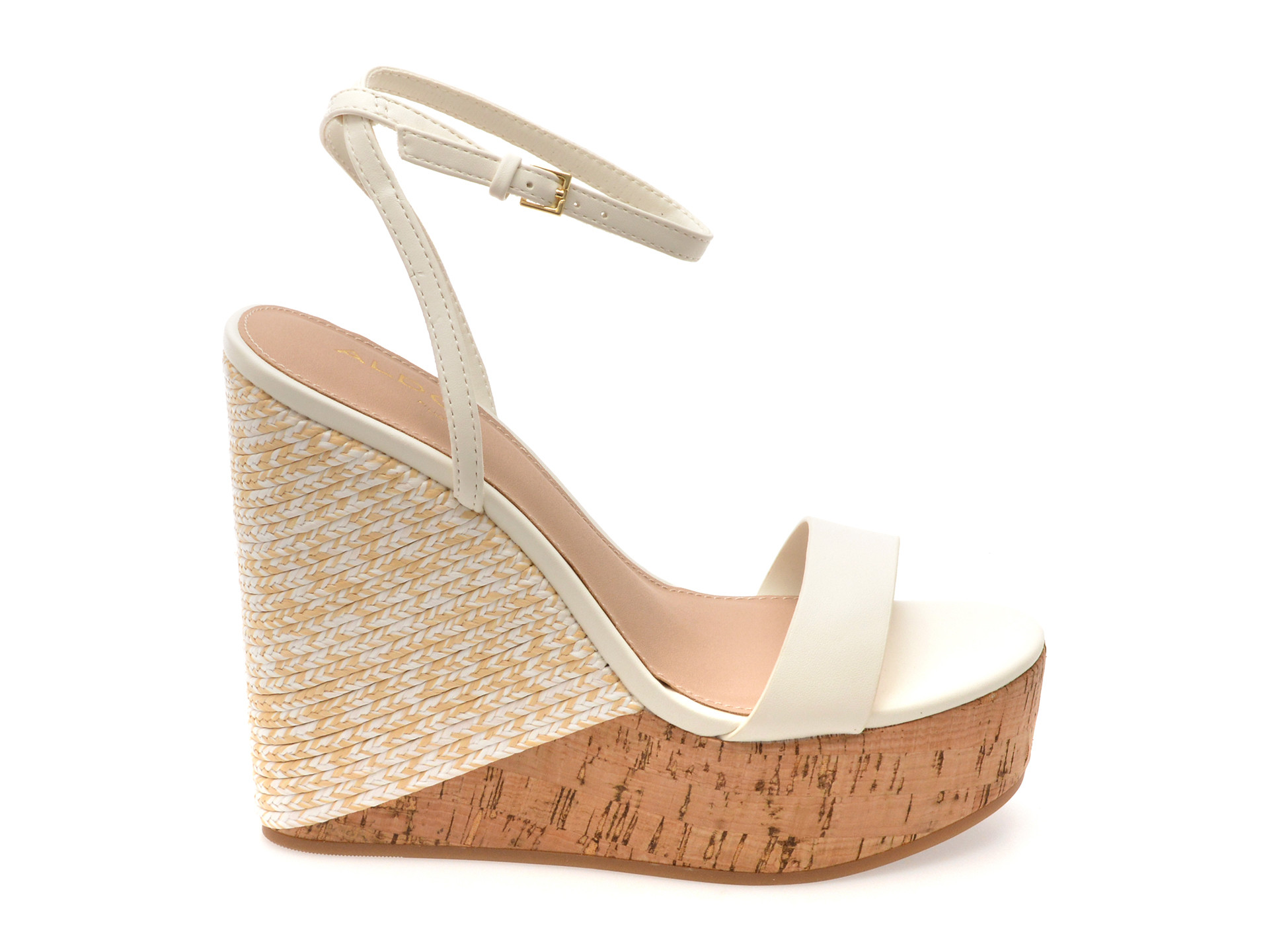 Sandale ALDO albe, MARYSOL 100, din piele ecologica