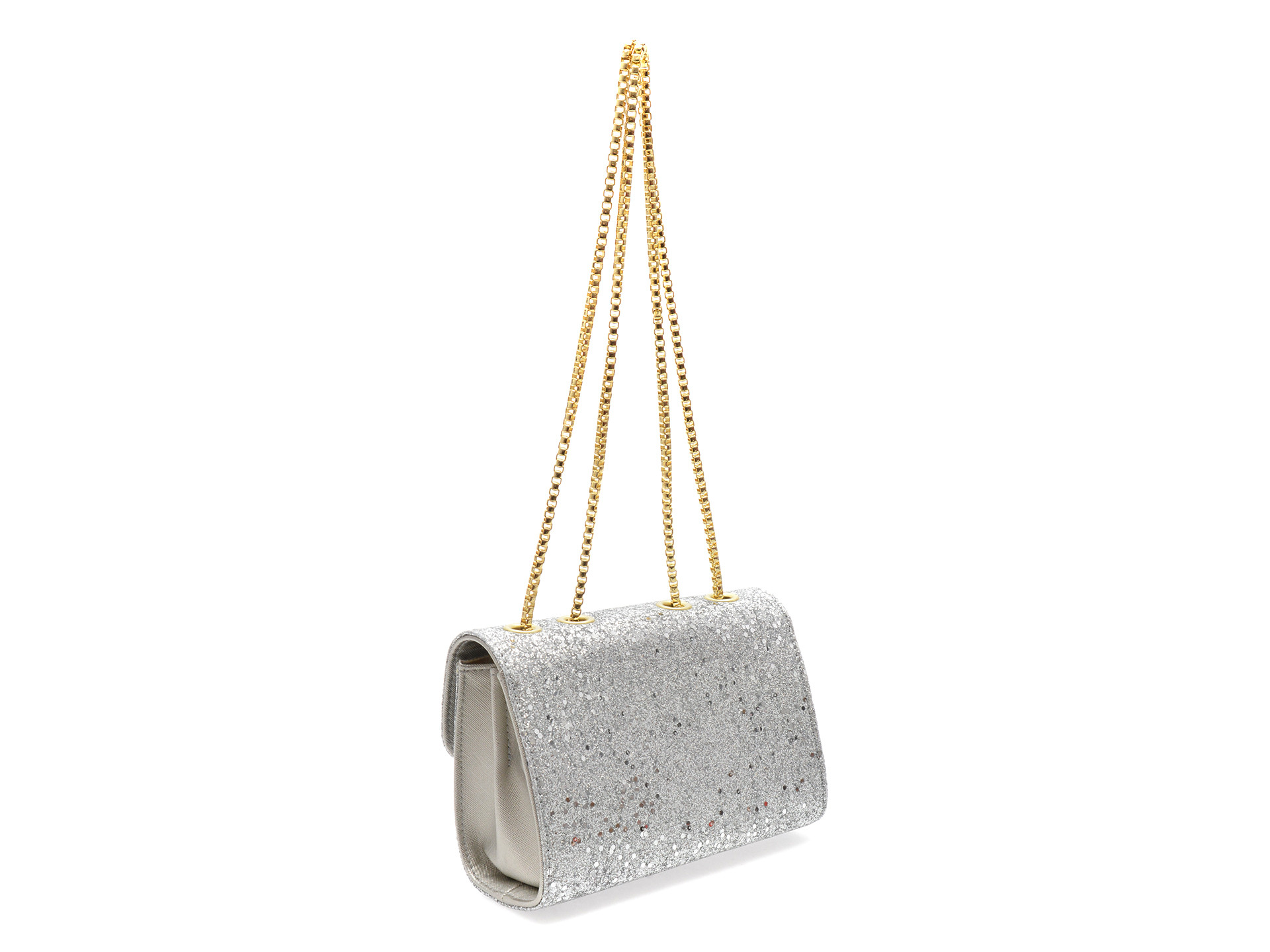 Geanta EPICA argintie, 9271, din piele ecologica