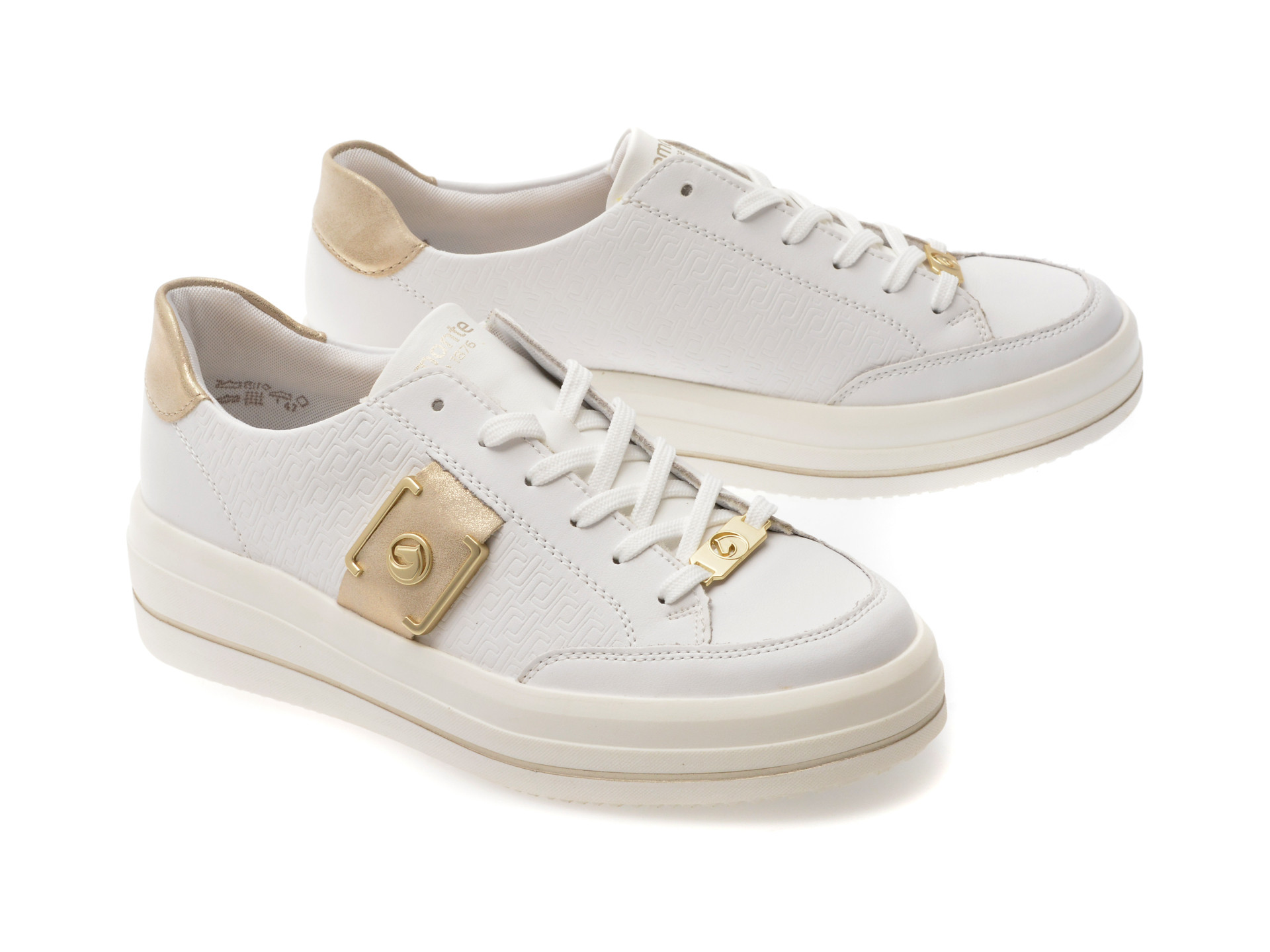 Pantofi sport REMONTE albi, D1C07, din piele naturala