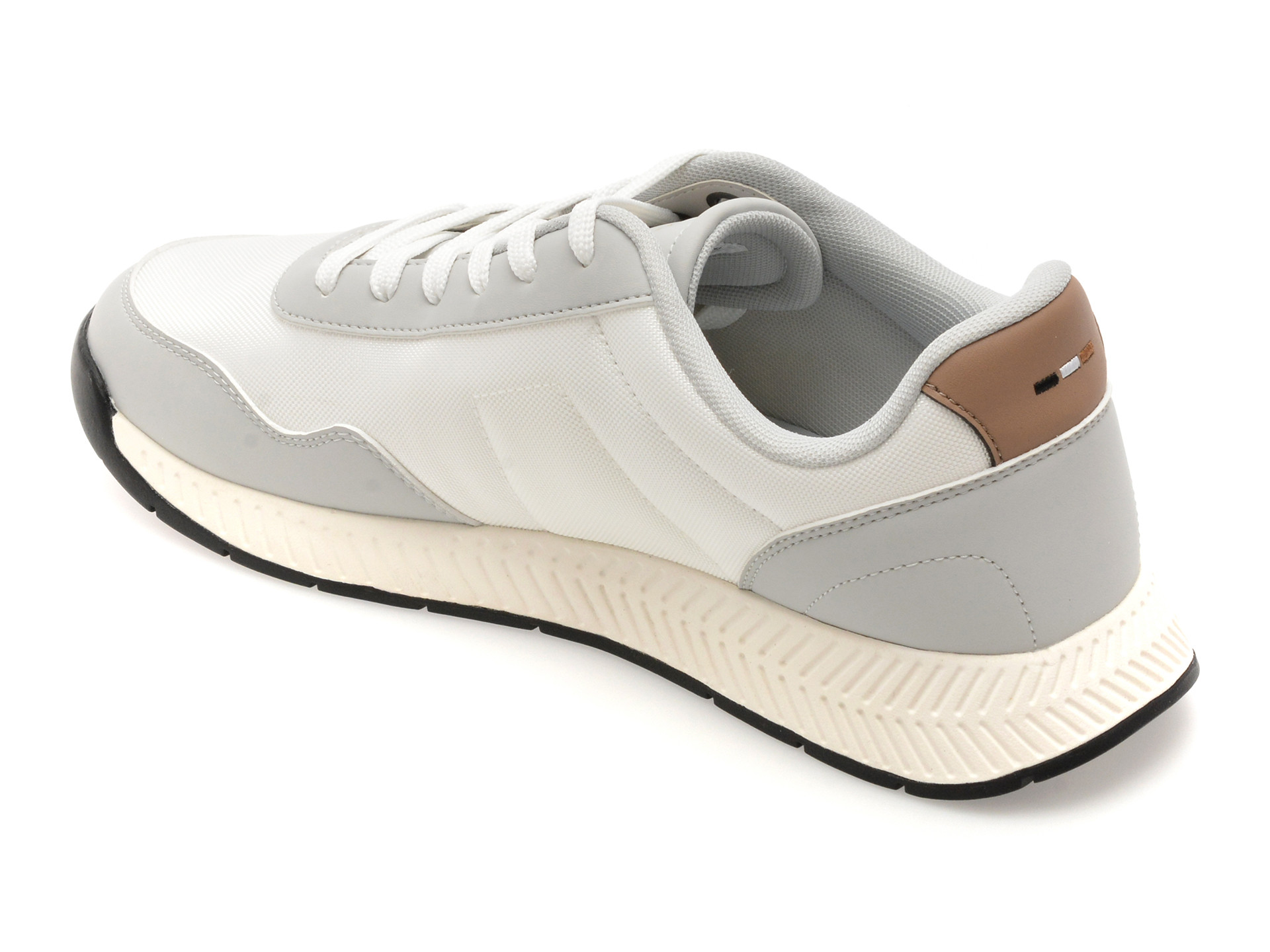 Pantofi sport BOSS albi, 6481, din piele ecologica