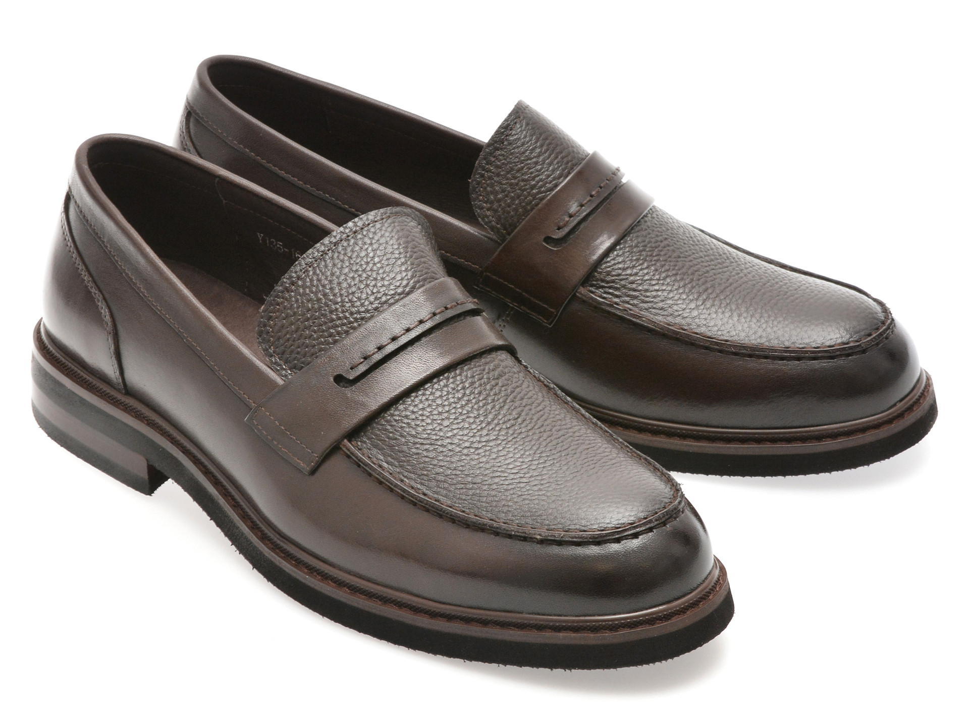 Mocasini eleganti OTTER maro, Y135, din piele naturala