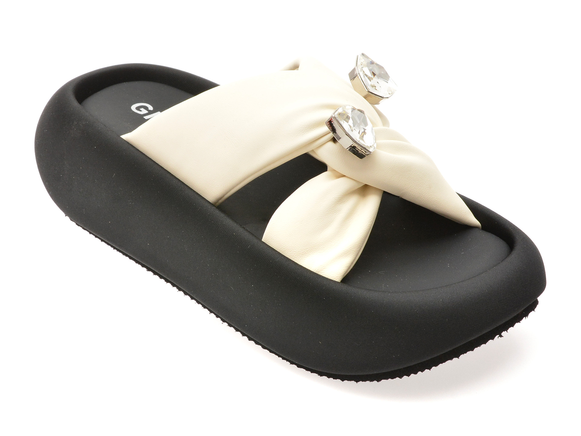 Papuci GRYXX albi, 8826, din piele ecologica