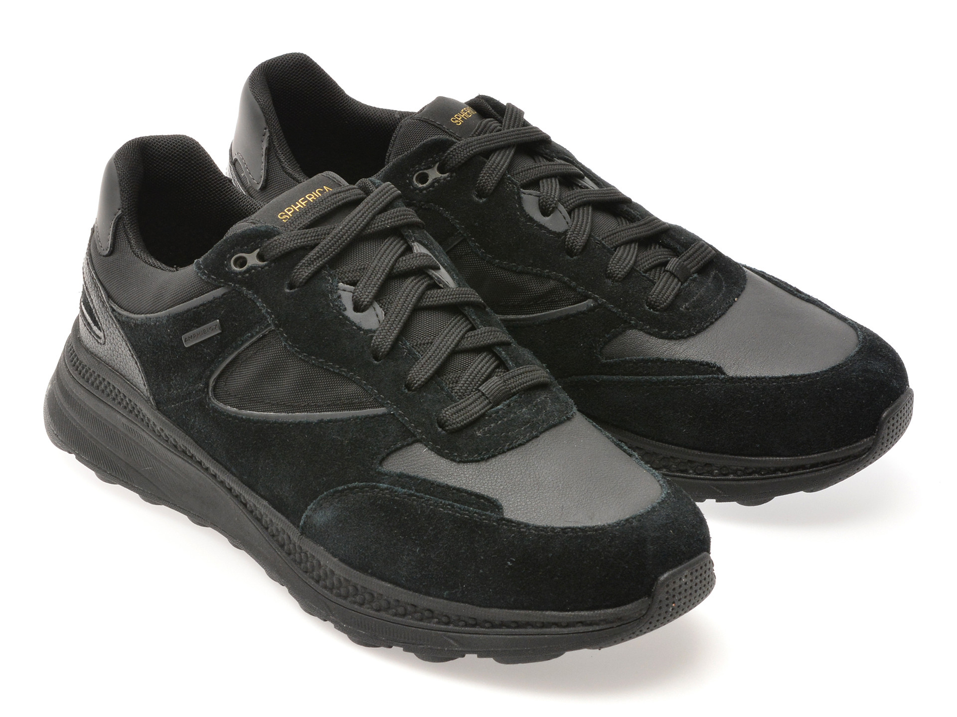 Pantofi sport GEOX negri, U46HGA, din piele naturala