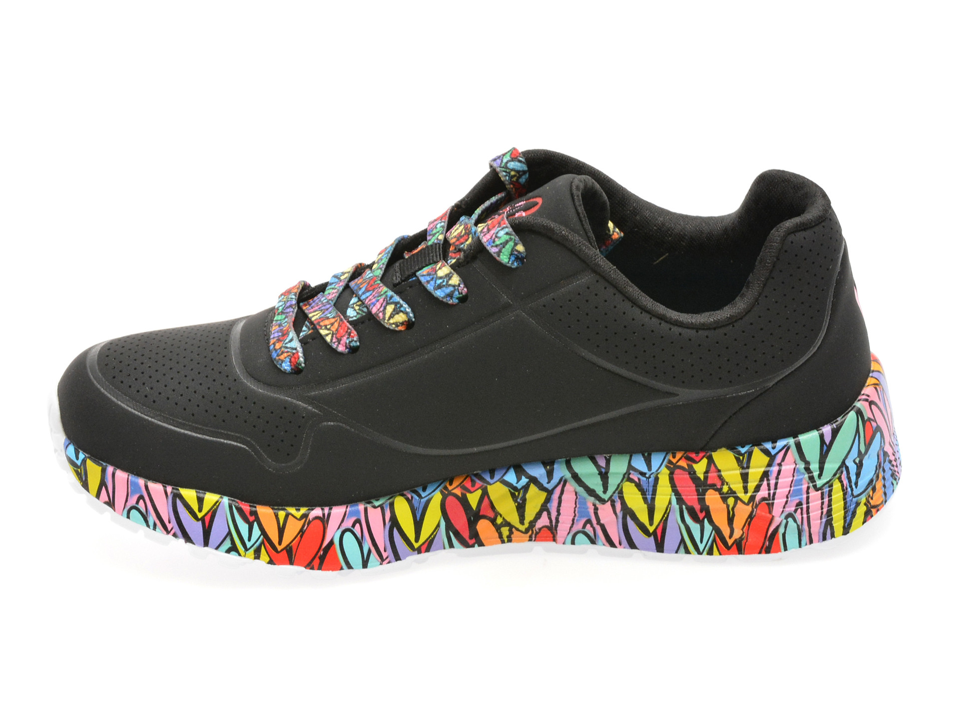 Pantofi sport SKECHERS negri, UNO LITE, din piele ecologica