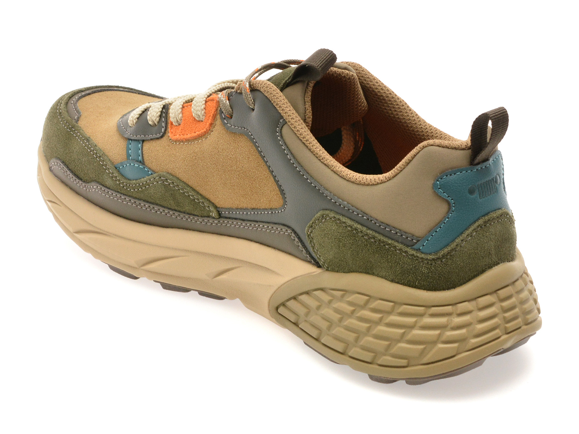 Pantofi sport JEEP kaki, M52070A, din piele naturala