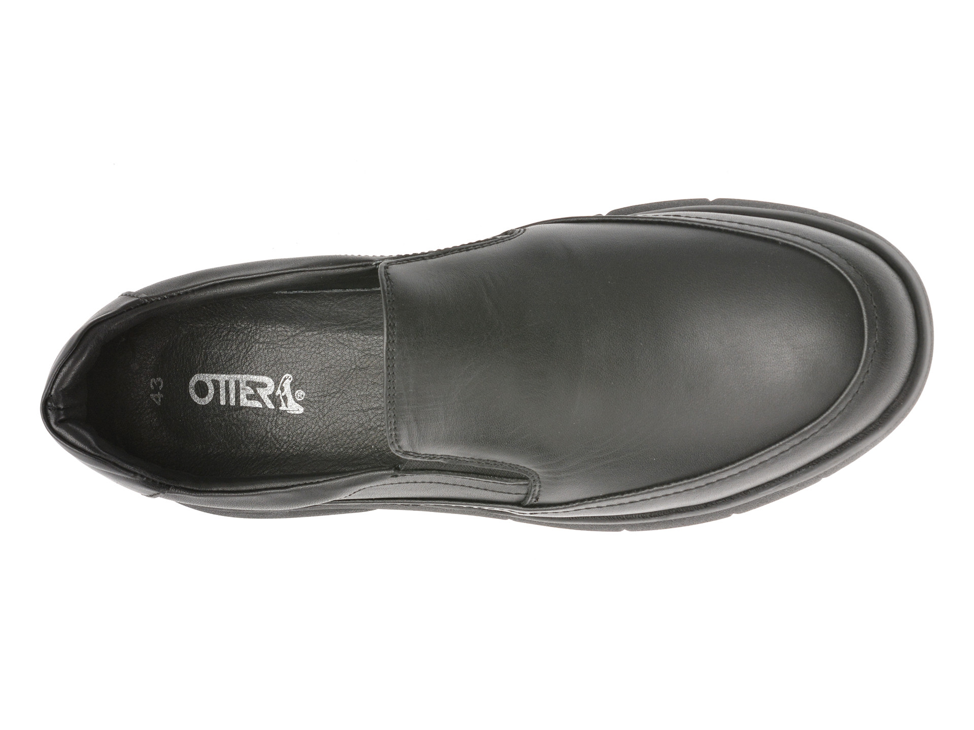 Pantofi OTTER negri, 10605, din piele naturala
