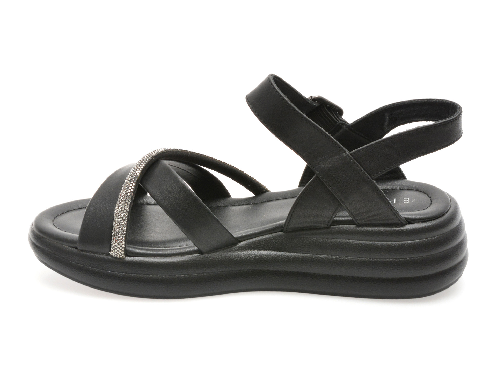 Sandale EPICA negre, 1136C12, din piele naturala