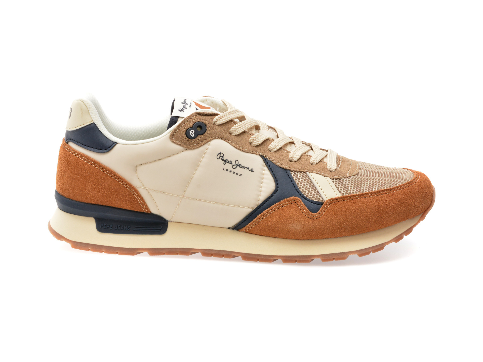Pantofi sport PEPE JEANS bej, BRIT CAMP, din material textil