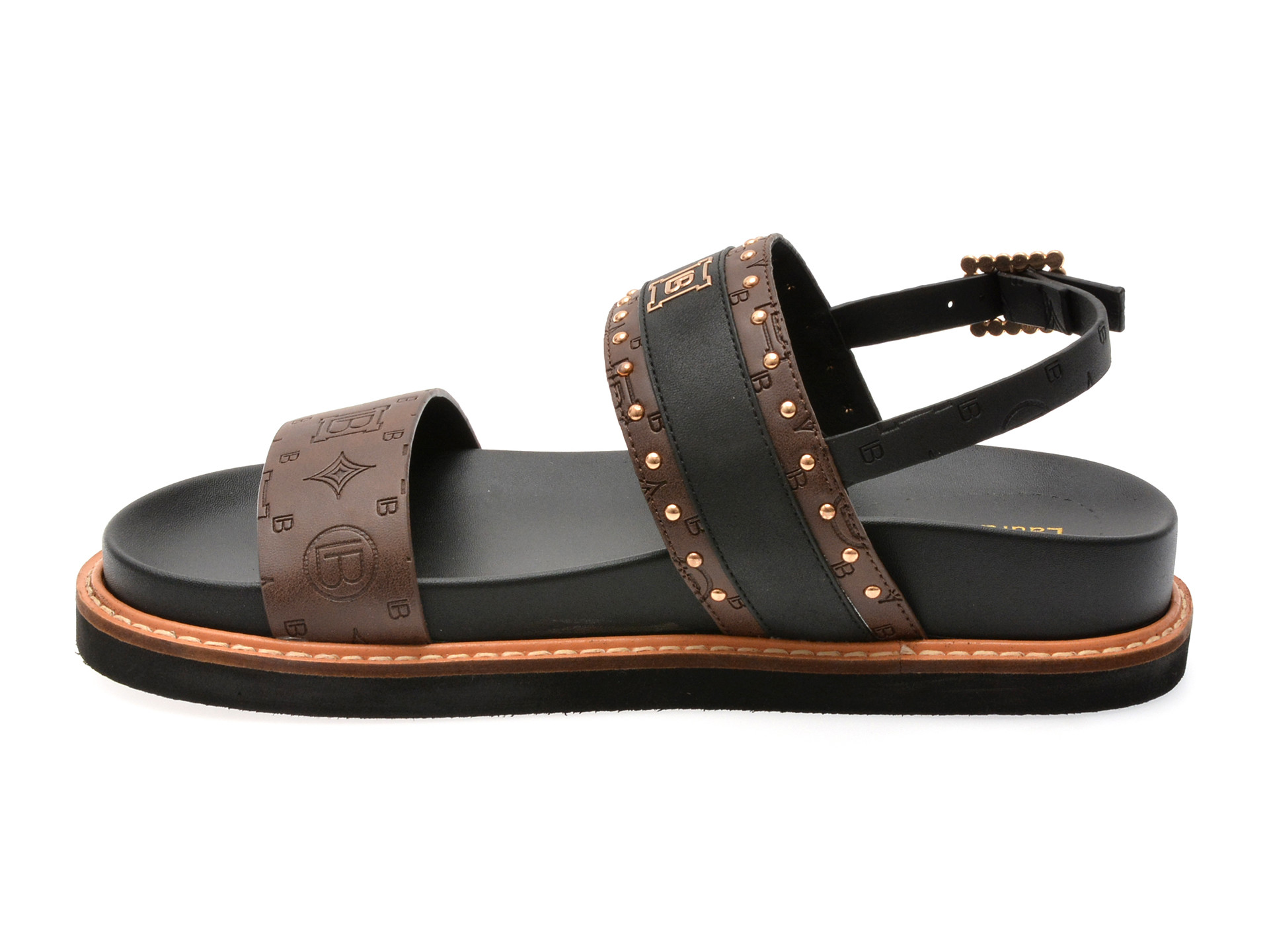 Sandale LAURA BIAGIOTTI maro, 9078, din piele ecologica