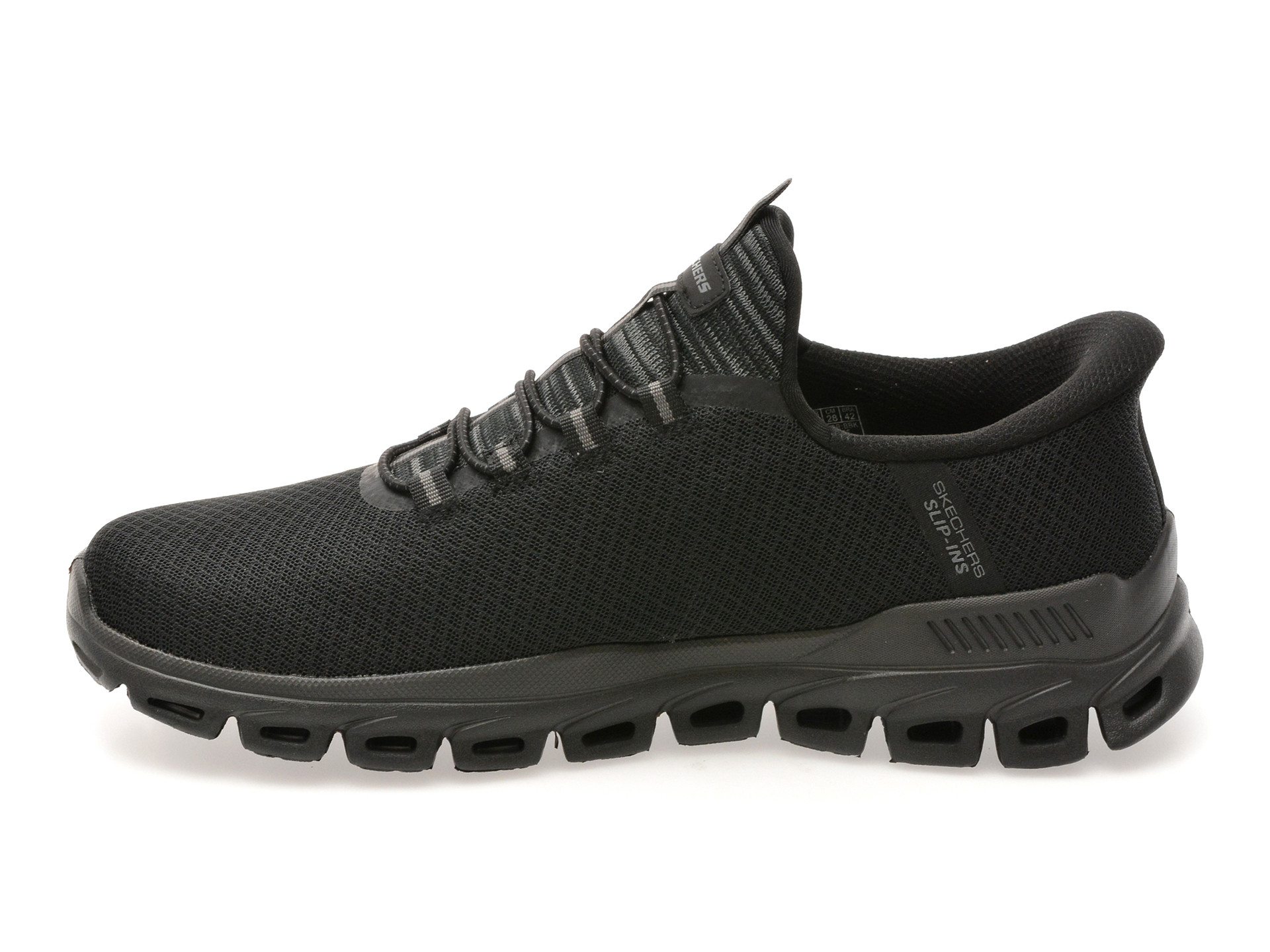Pantofi sport SKECHERS negri, GLIDE-STEP, din material textil