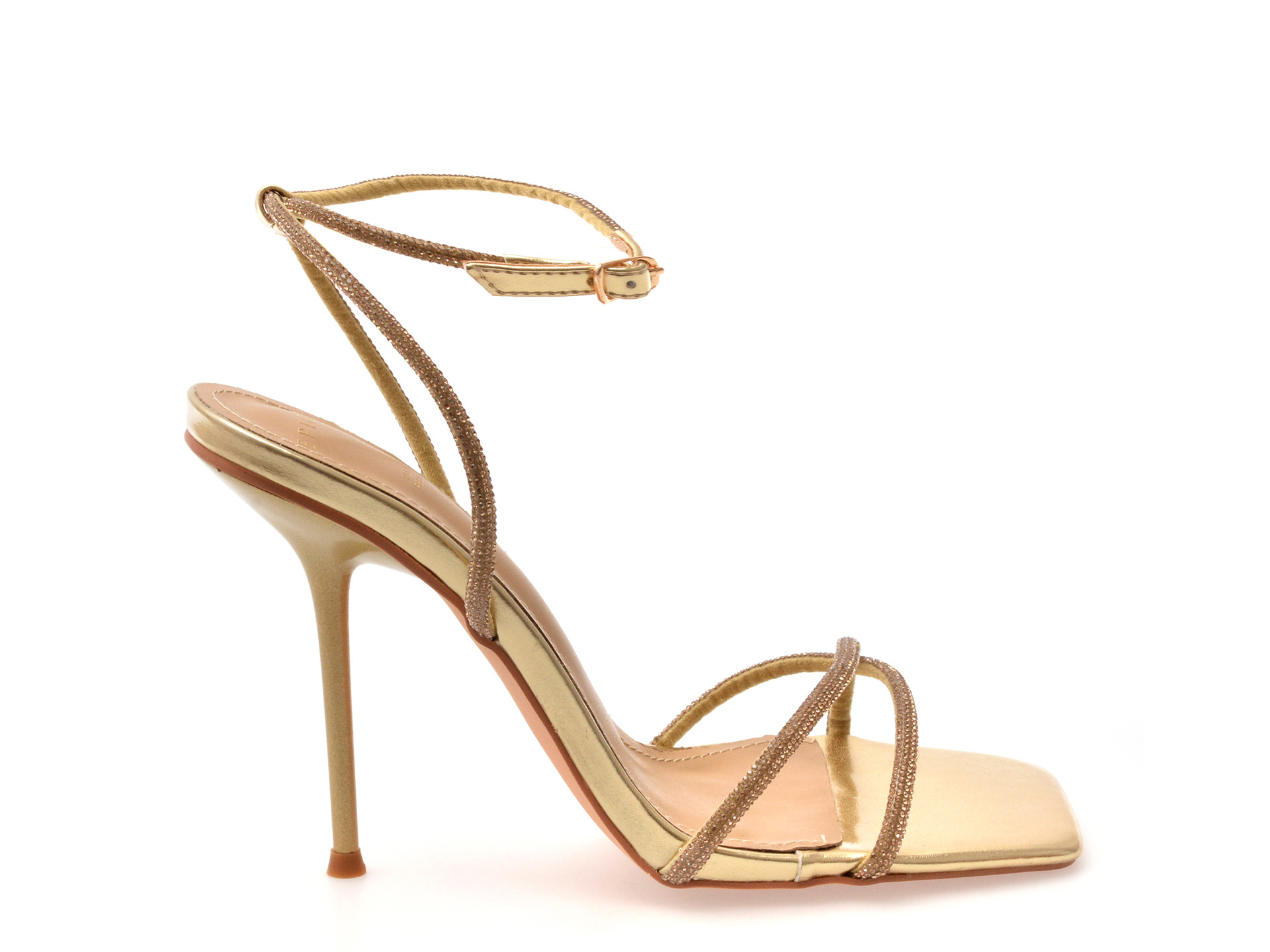 Sandale elegante EPICA aurii, 82941, din material textil