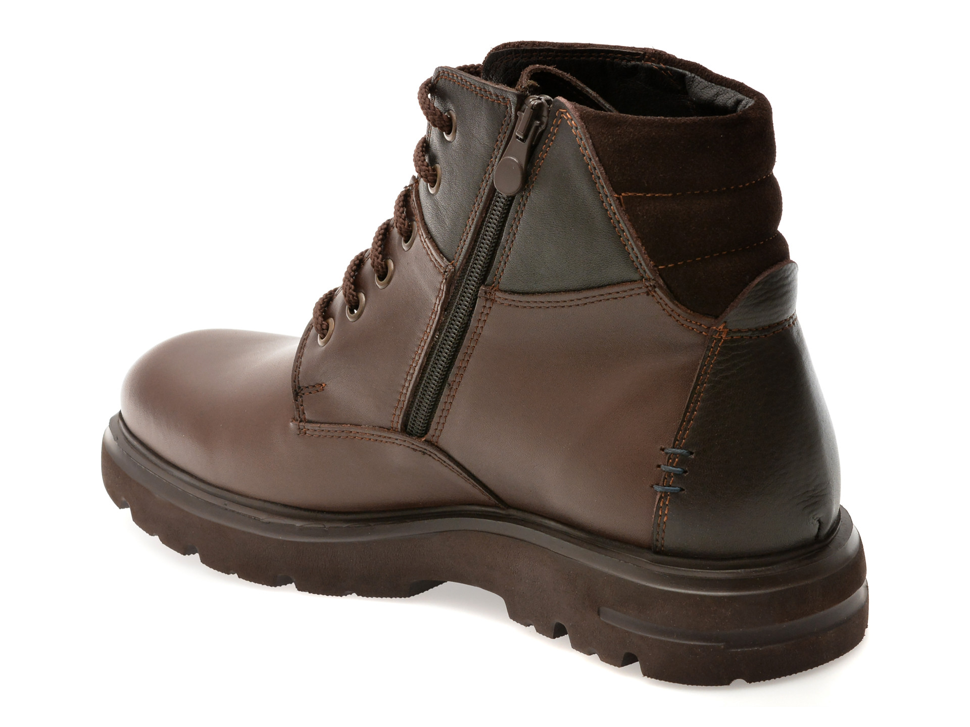 Ghete OTTER maro, E3464, din piele naturala