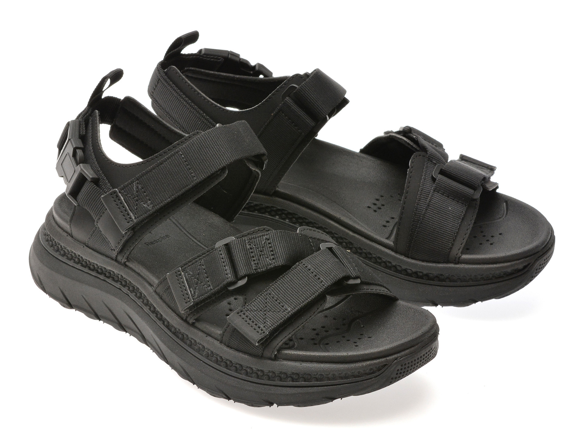 Sandale GEOX negre, U55L0A, din piele ecologica