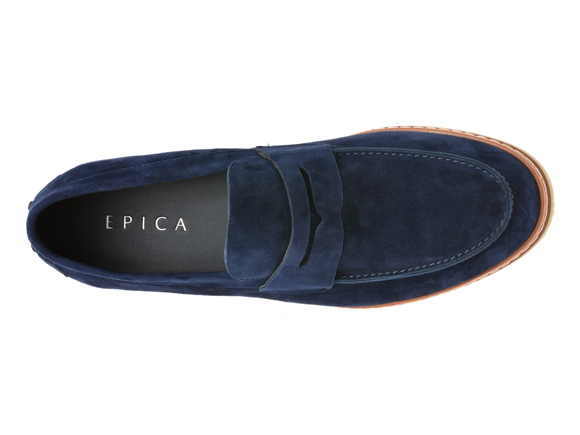Mocasini eleganti EPICA bleumarin, QA820G, din piele intoarsa