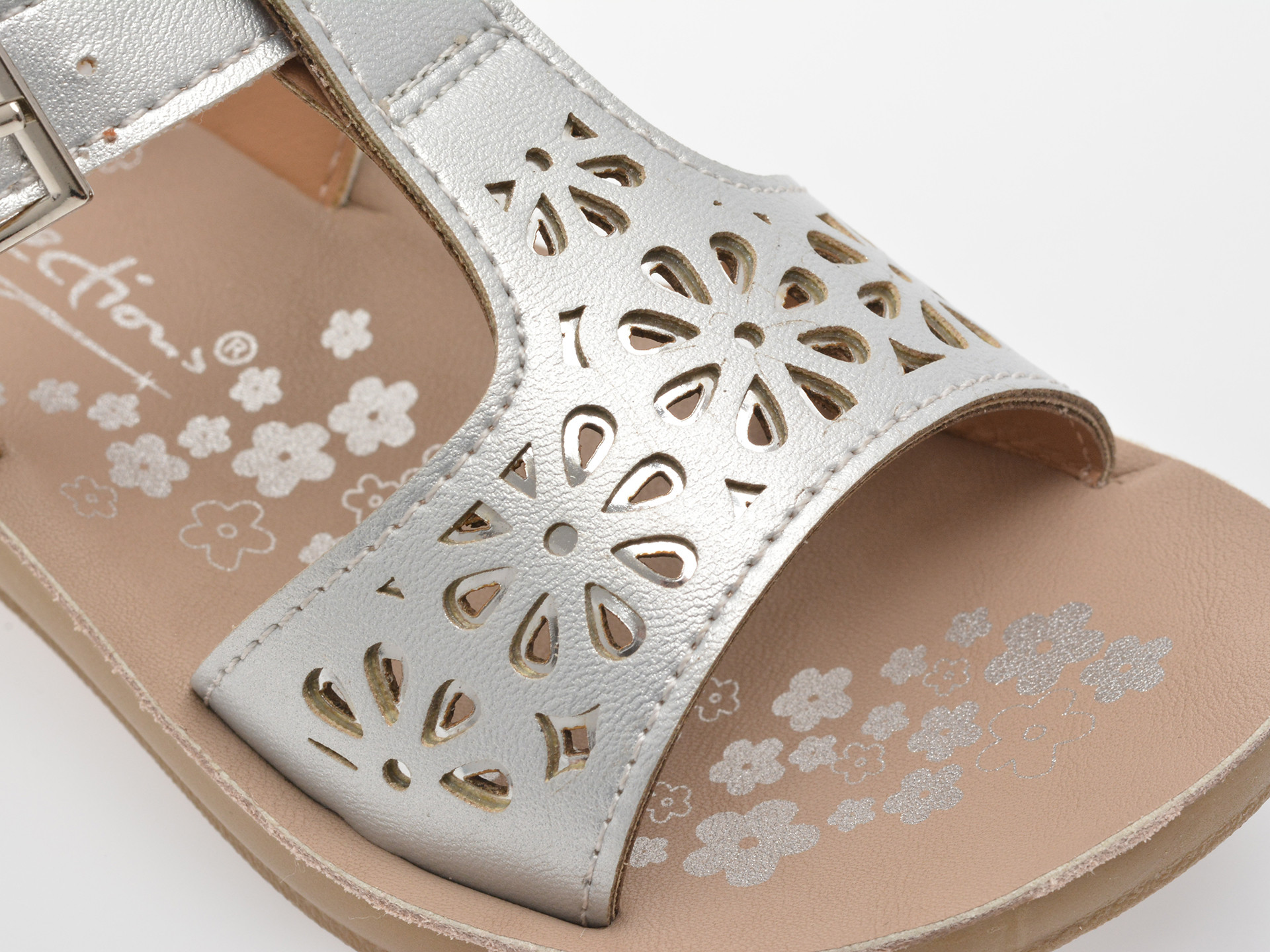 Sandale SELECTION KIDS argintii, 82949, din piele ecologica