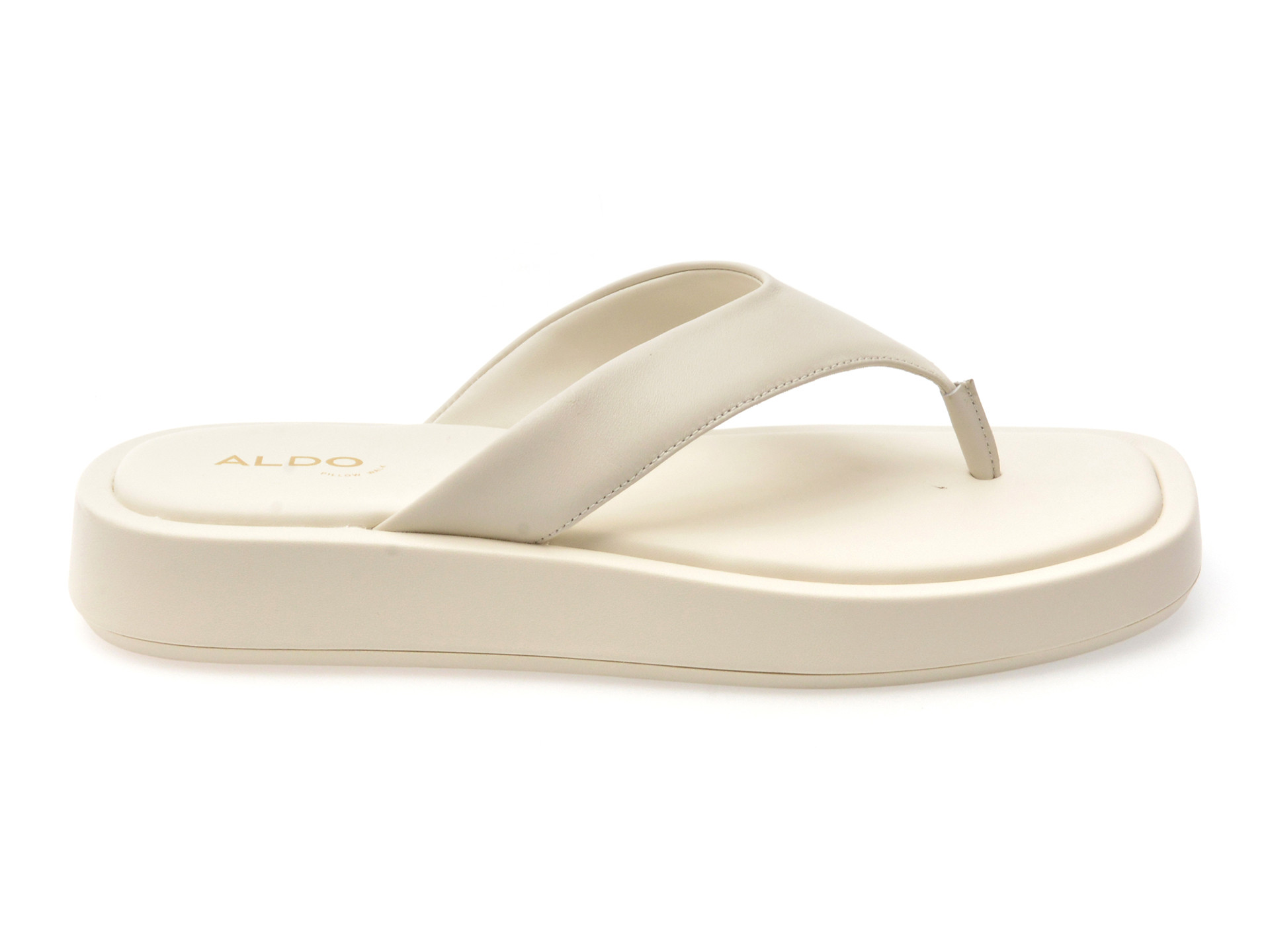 Papuci ALDO albi, GRETTLE 121, din piele naturala