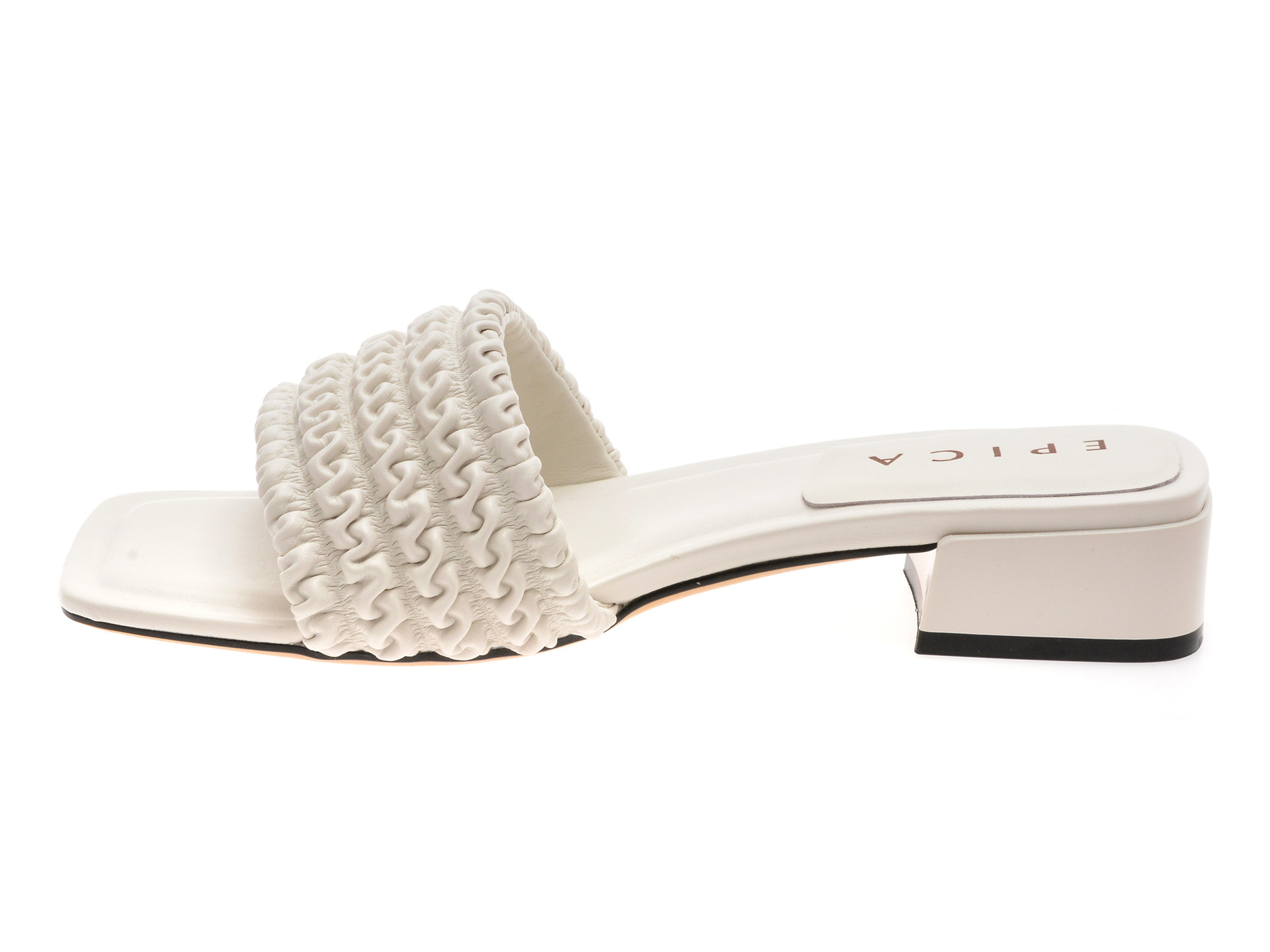 Papuci EPICA albi, 2750, din piele ecologica